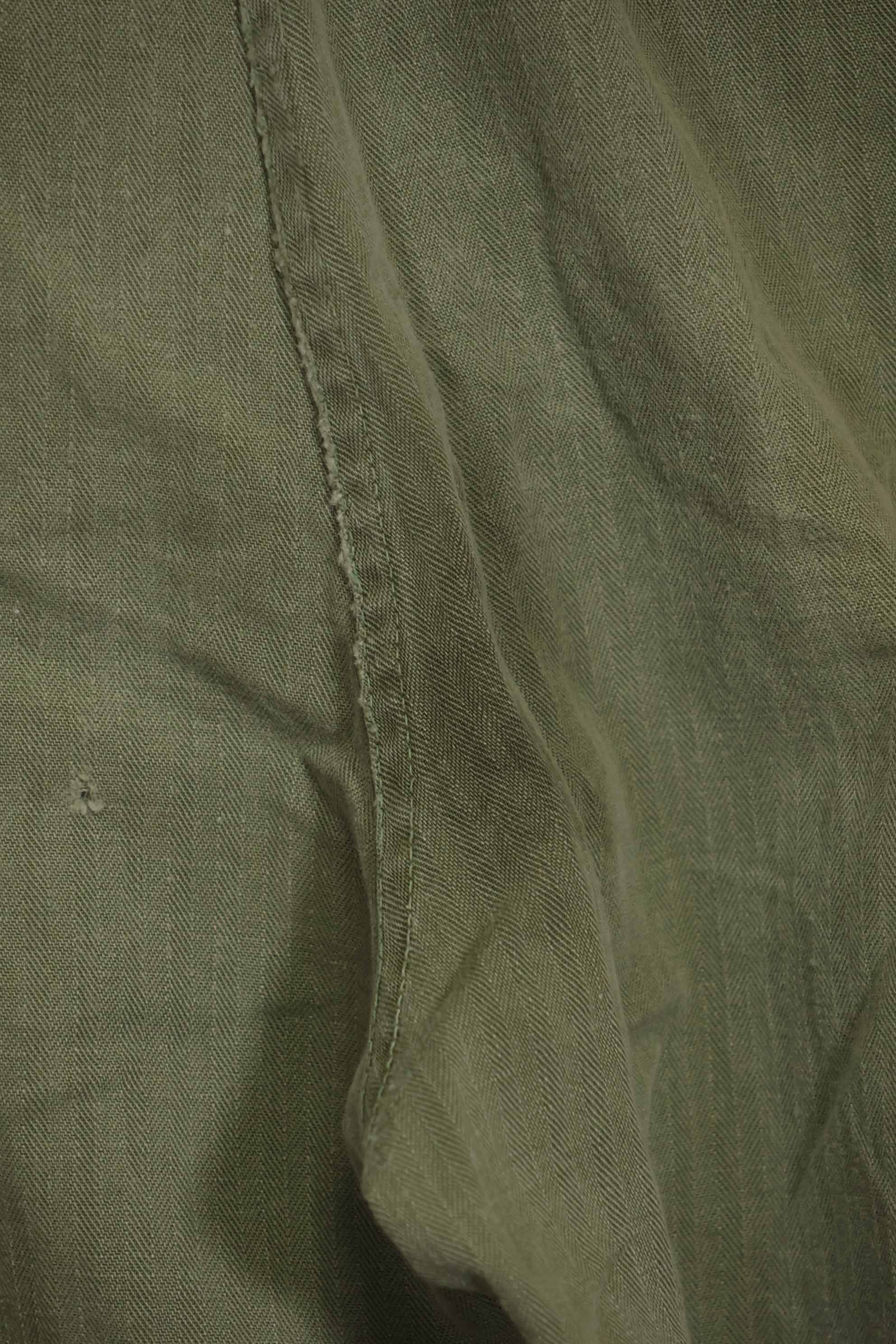 1940's U.S. Army HBT Utility Pants, large size, scratched, used.