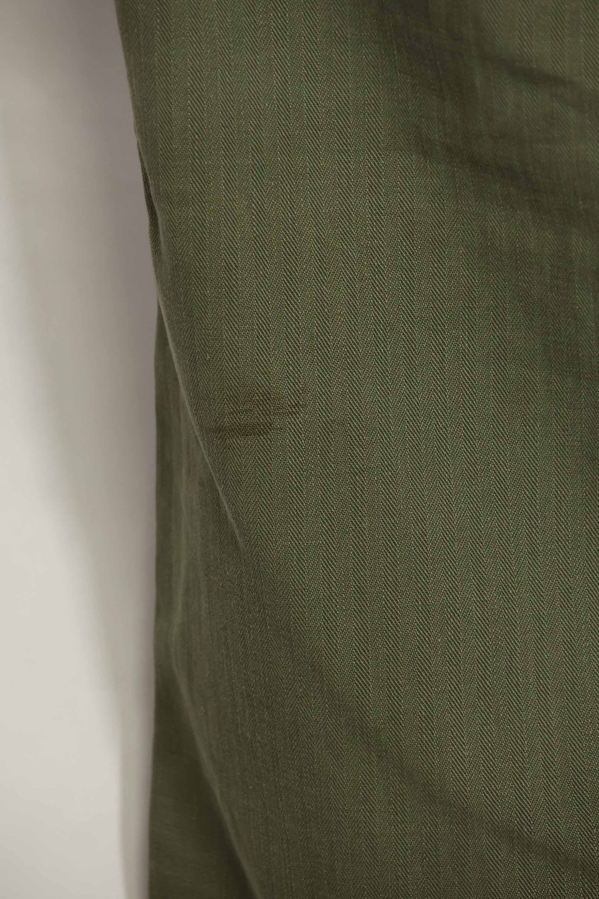 1940's U.S. Army HBT Utility Pants, large size, scratched, used.