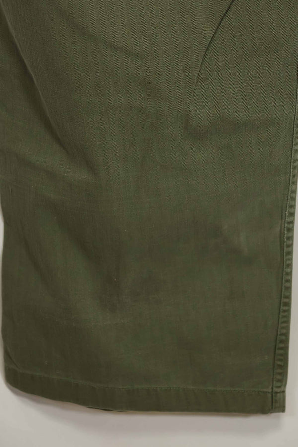 1940's U.S. Army HBT Utility Pants, large size, scratched, used.
