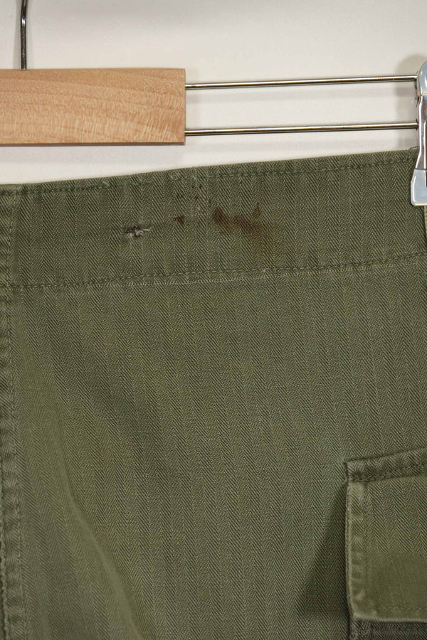 1940's U.S. Army HBT Utility Pants, large size, scratched, used.