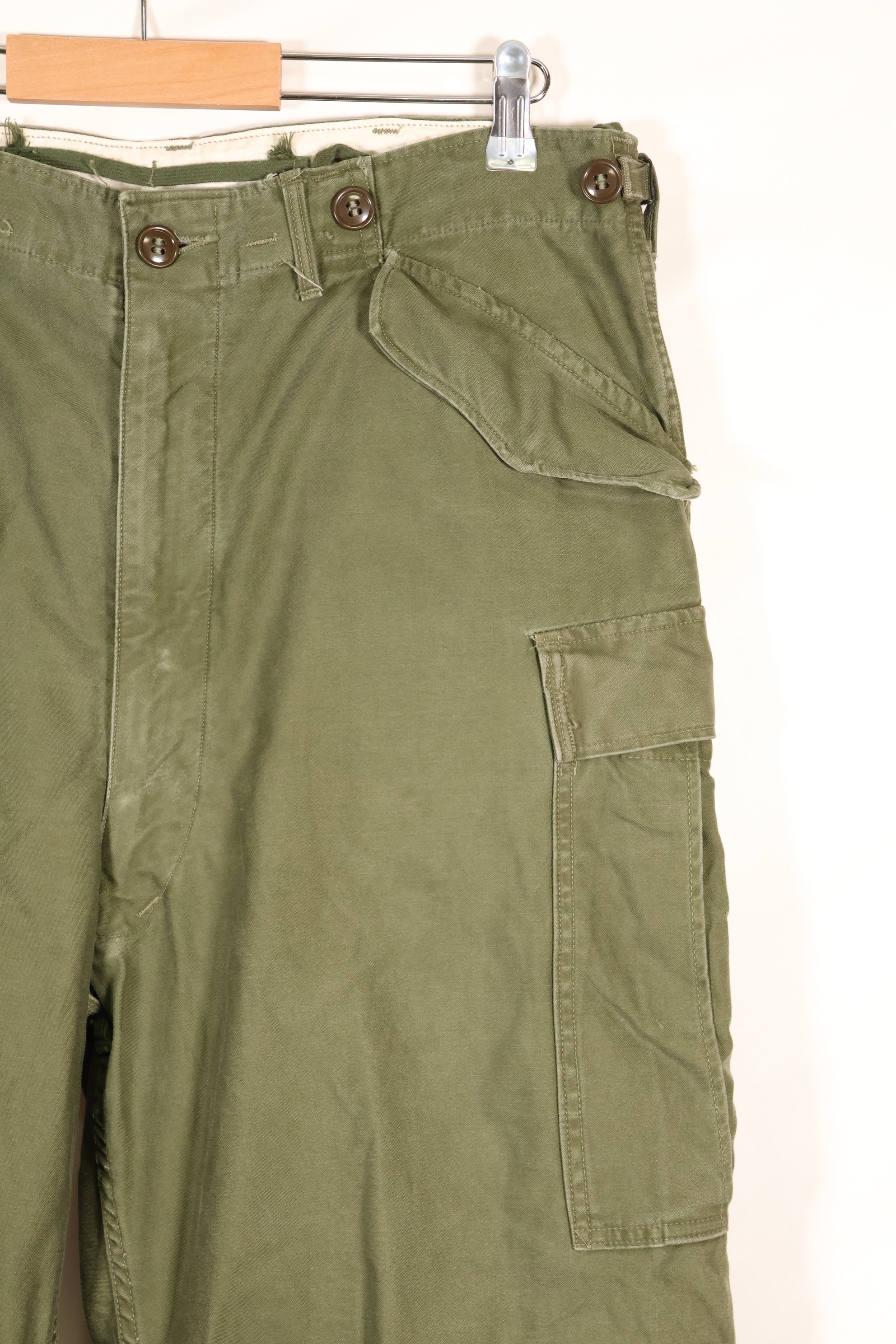 1951 contract M-R M51 cotton field pants, faded, used.