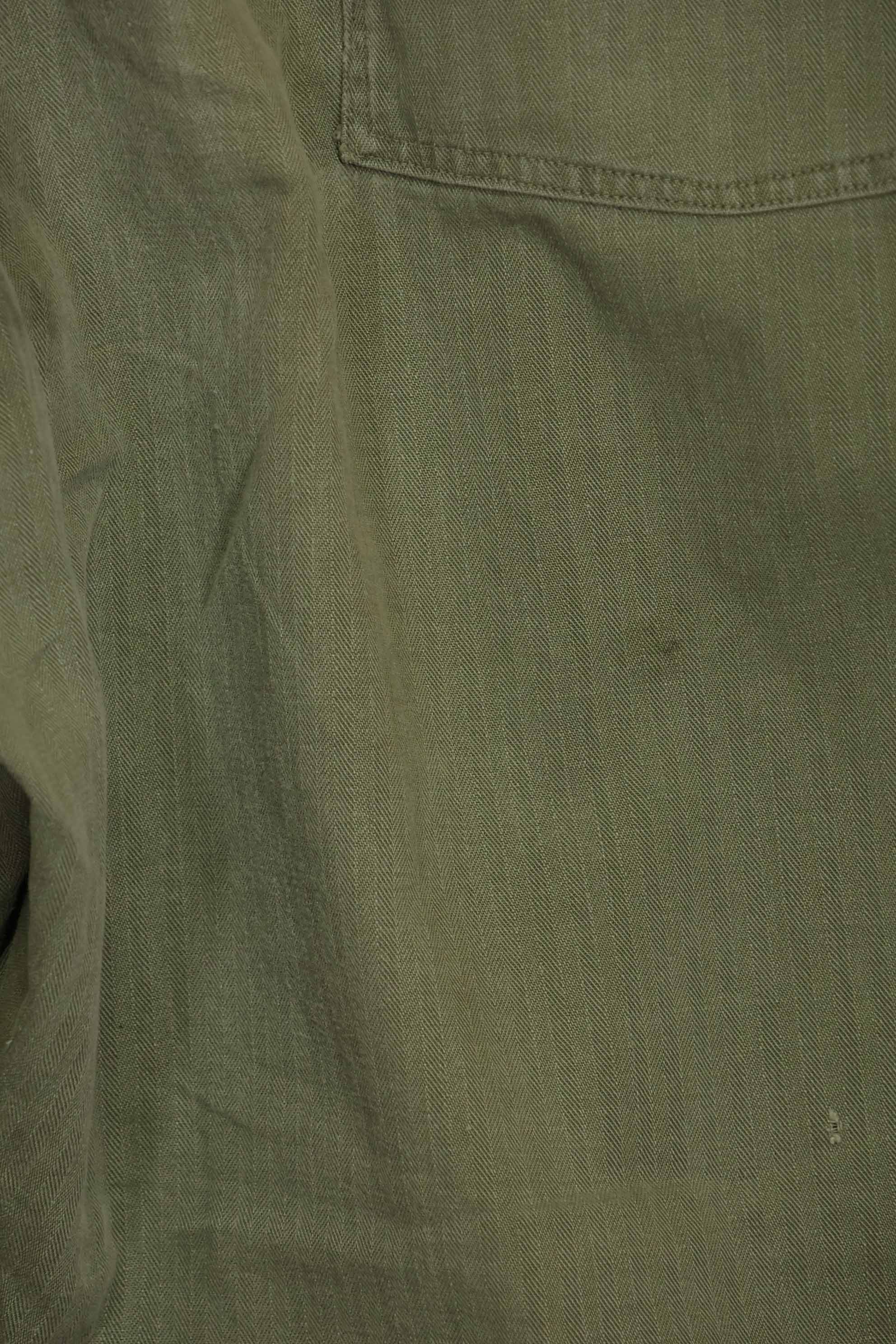 1940's U.S. Army HBT Utility Pants, large size, scratched, used.