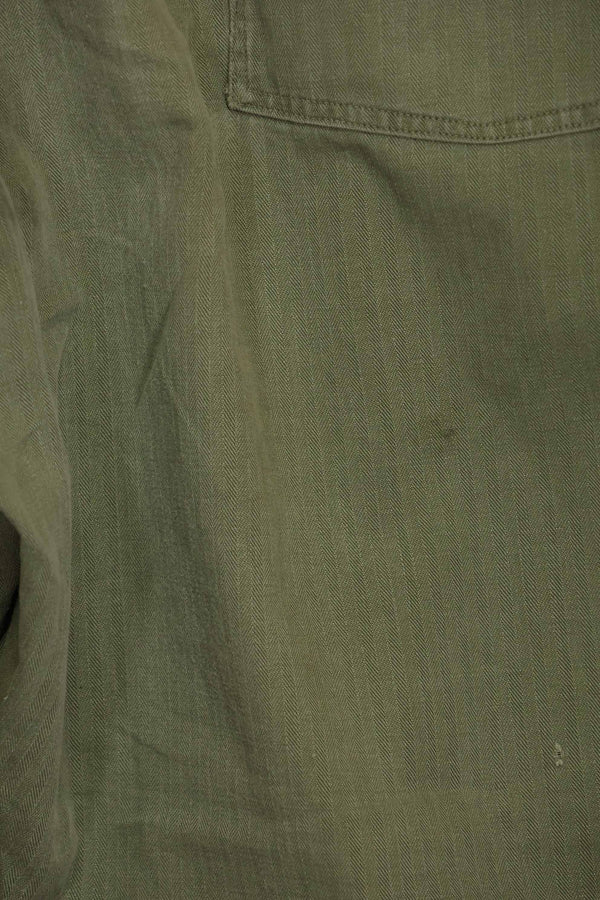 1940's U.S. Army HBT Utility Pants, large size, scratched, used.