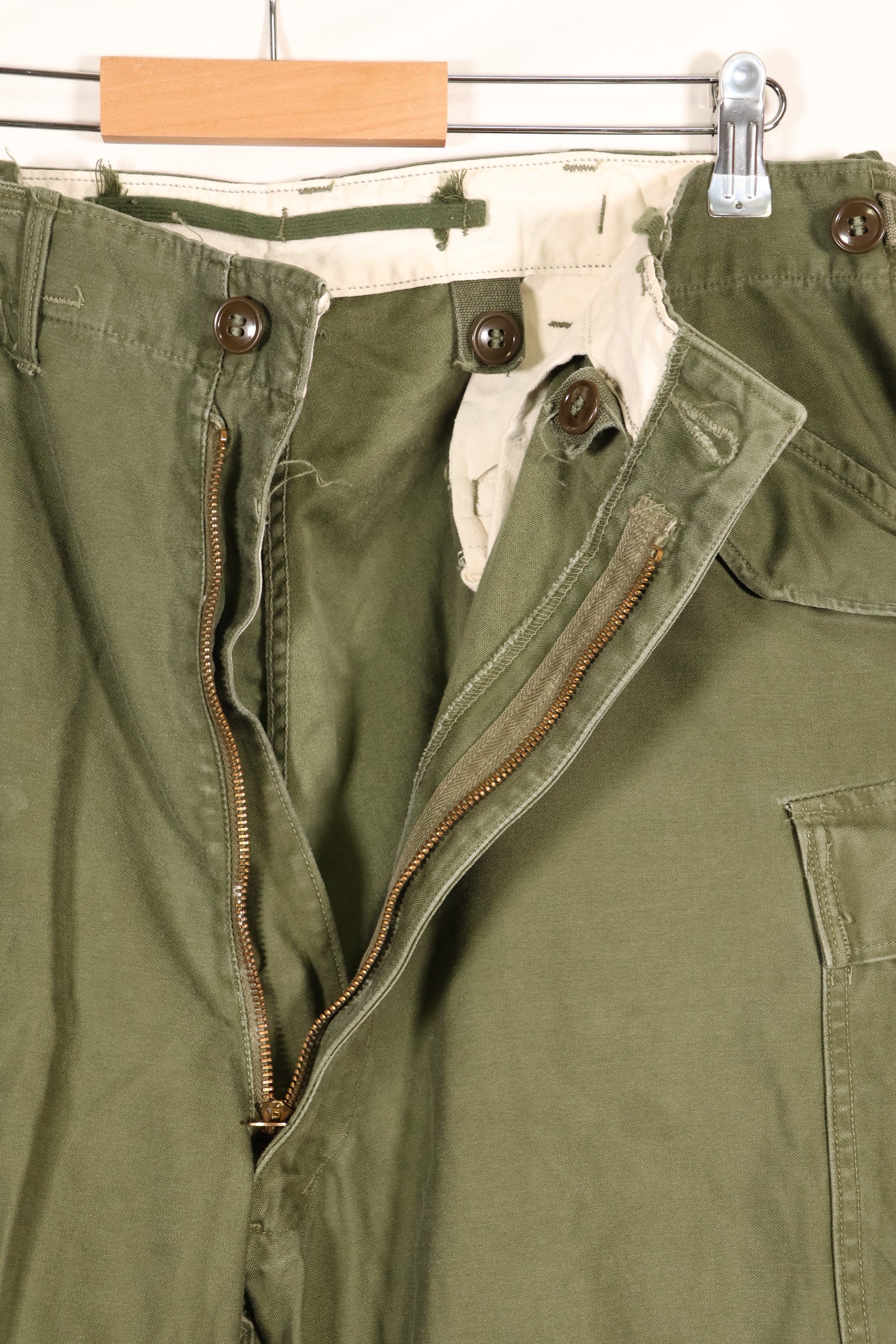 1951 contract M-R M51 cotton field pants, faded, used.