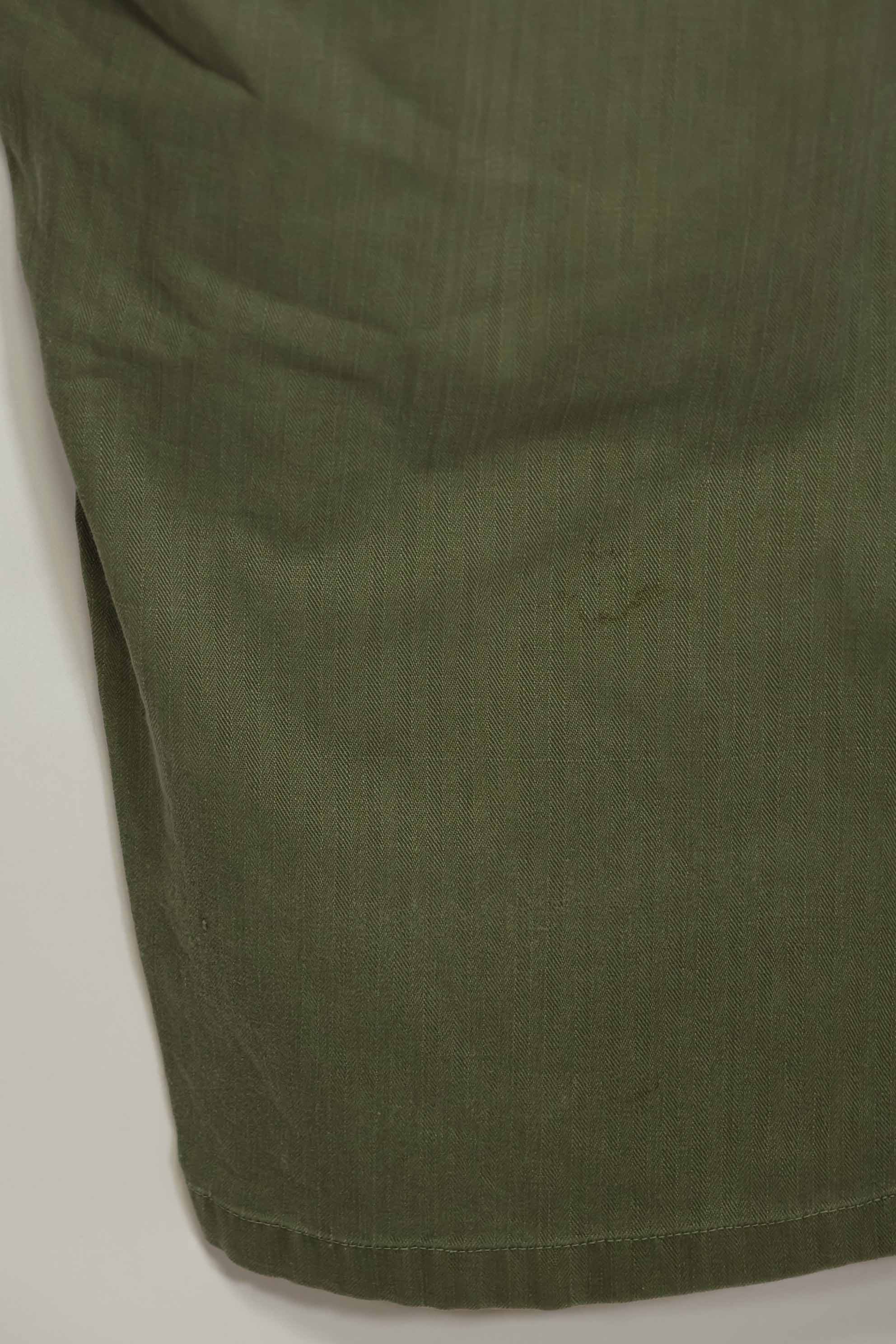 1940's U.S. Army HBT Utility Pants, large size, scratched, used.