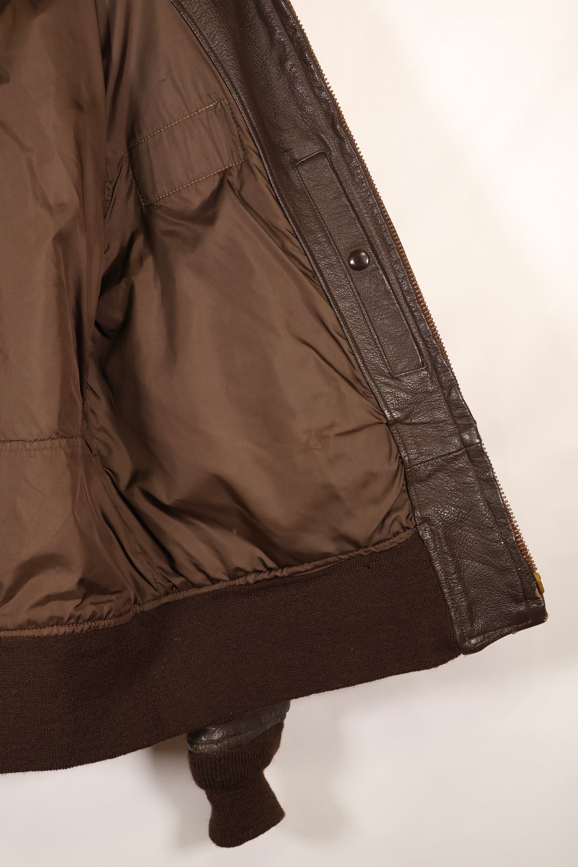 1971 contract size 44 G-1 flight jacket, painted, patches, used.