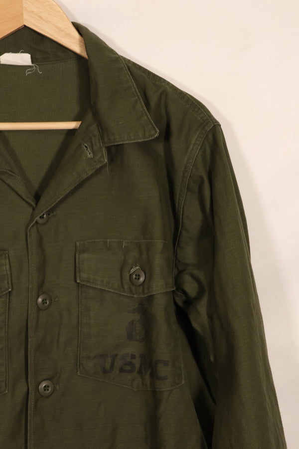 1967年契約　17 1/2 × 36 USMC　アメリカ海兵隊　OG-107 ユーティリティシャツ　中古品　大きめサイズ