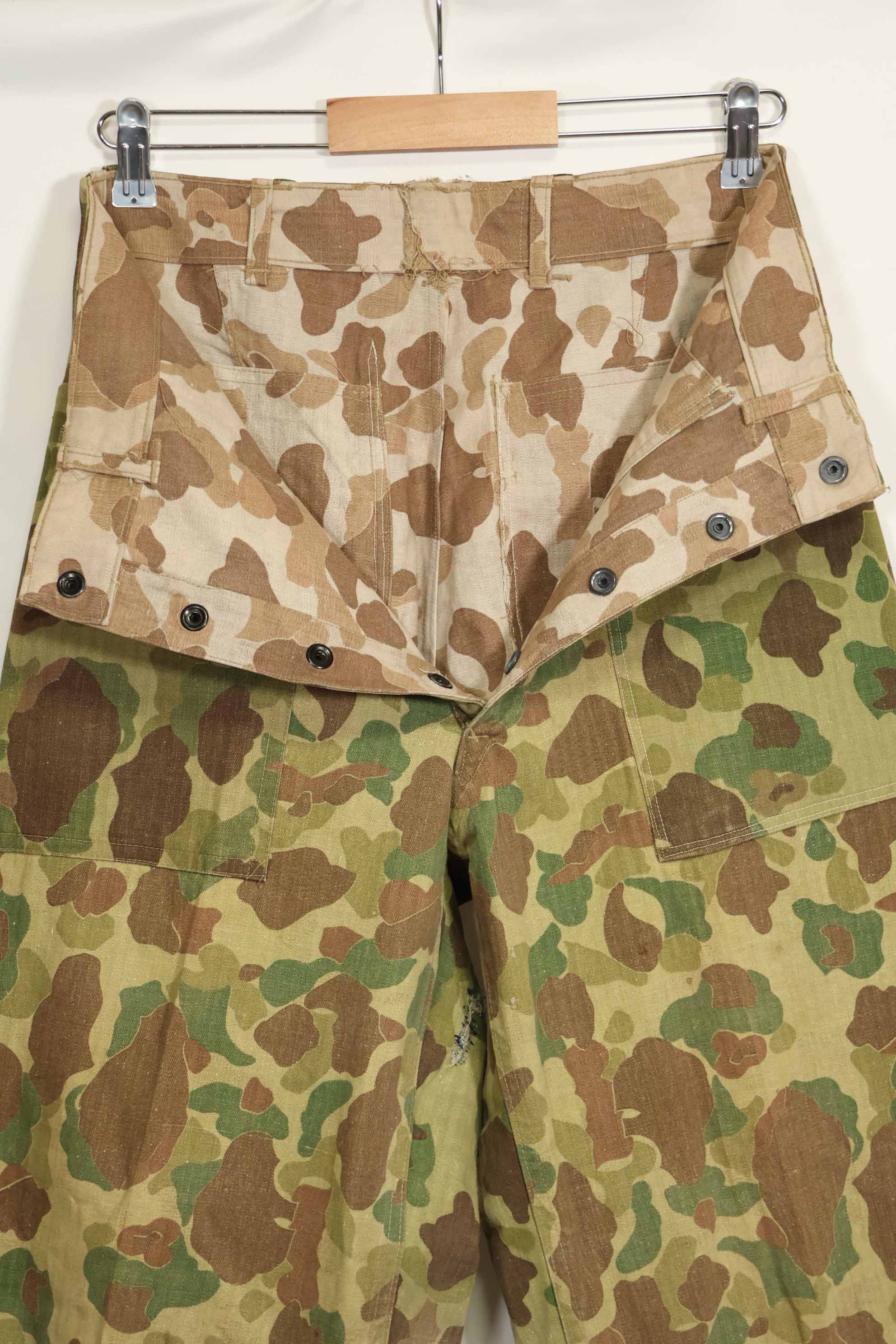 1940年代　アメリカ海兵隊　P-42　フロッグスキン迷彩パンツ ローカル改造あり　状態良い　中古品