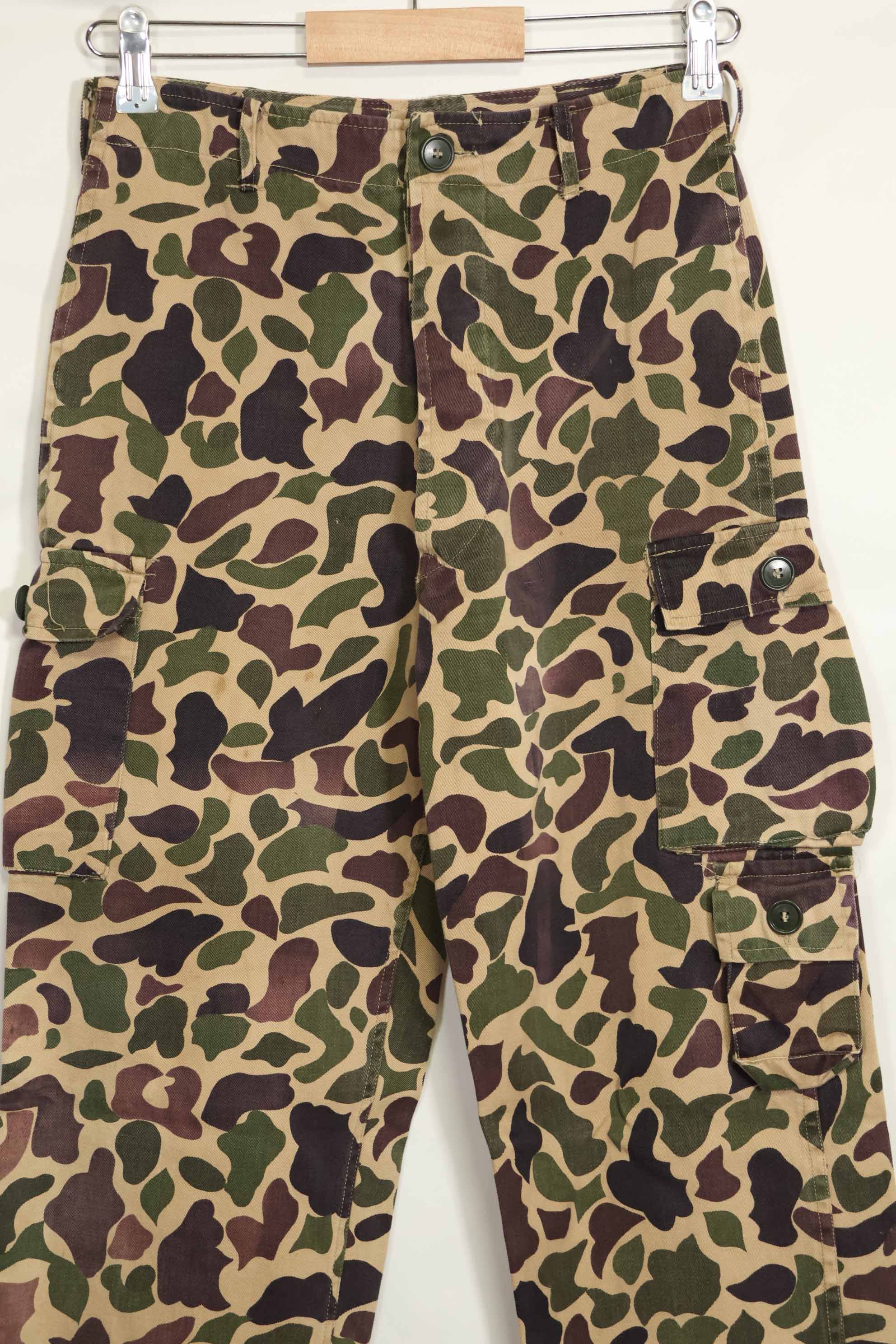 1960s CIDG Beogum camouflage pants, locally made, frogskin camouflage, used.
