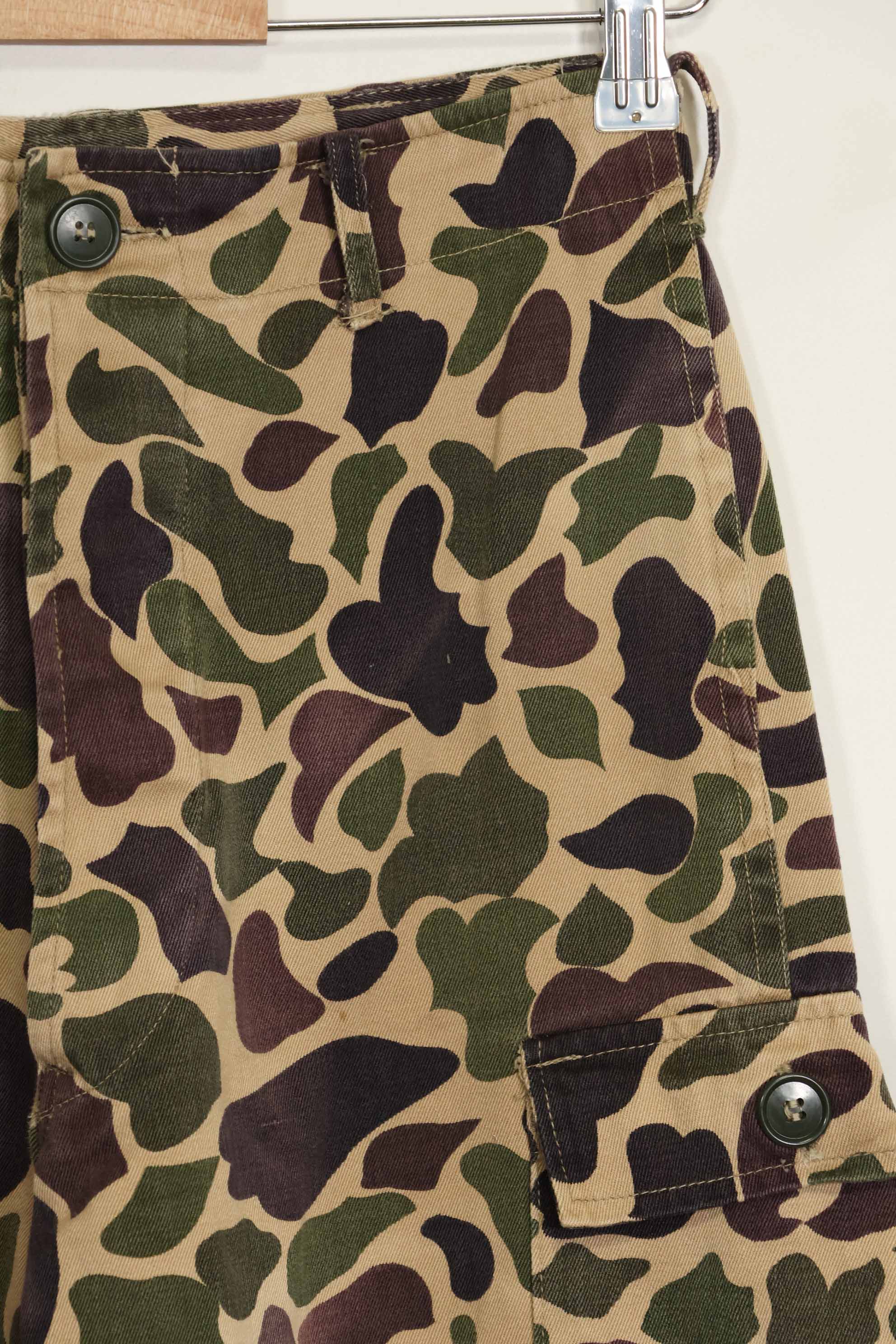 1960s CIDG Beogum camouflage pants, locally made, frogskin camouflage, used.