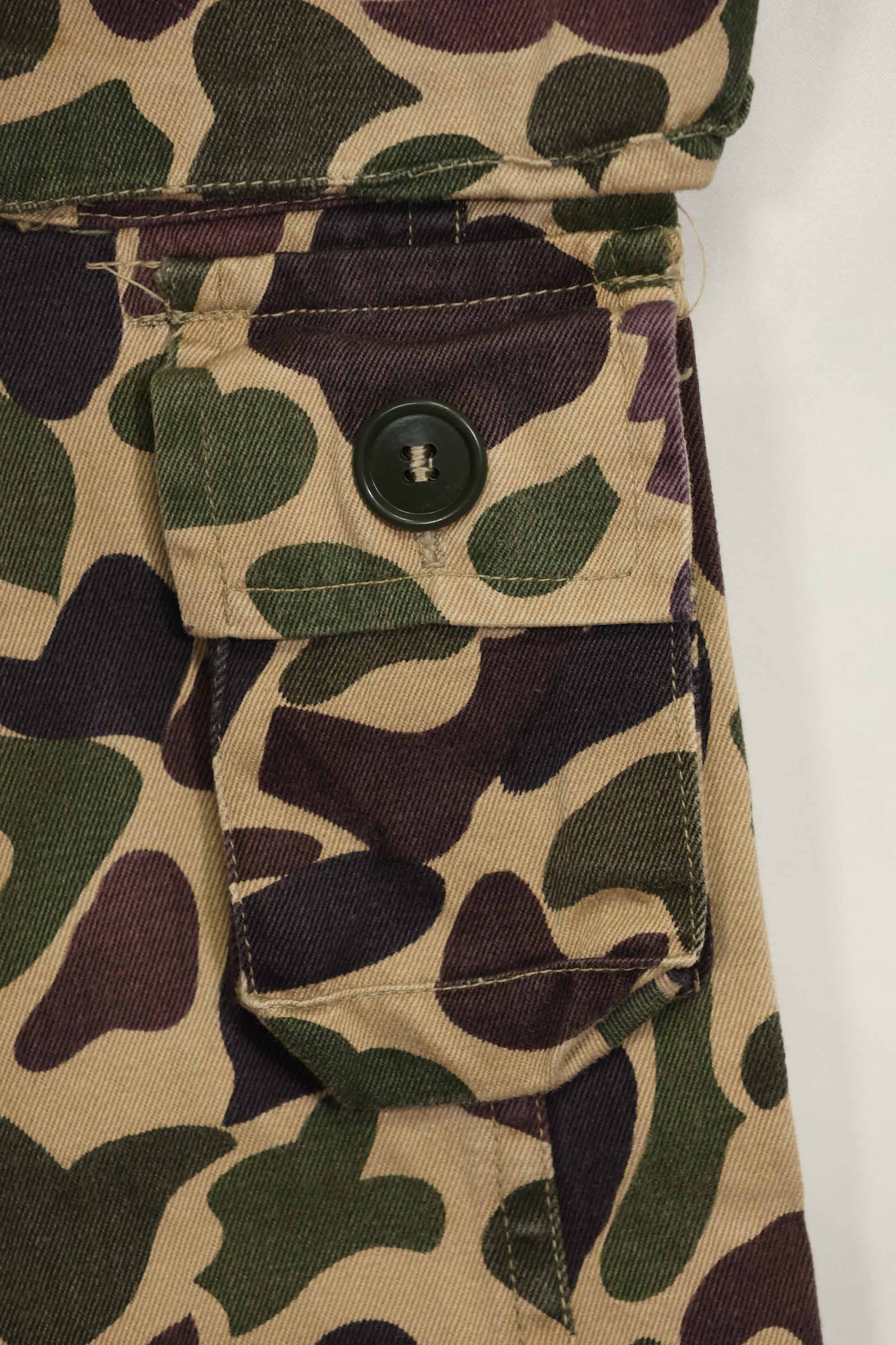 1960s CIDG Beogum camouflage pants, locally made, frogskin camouflage, used.