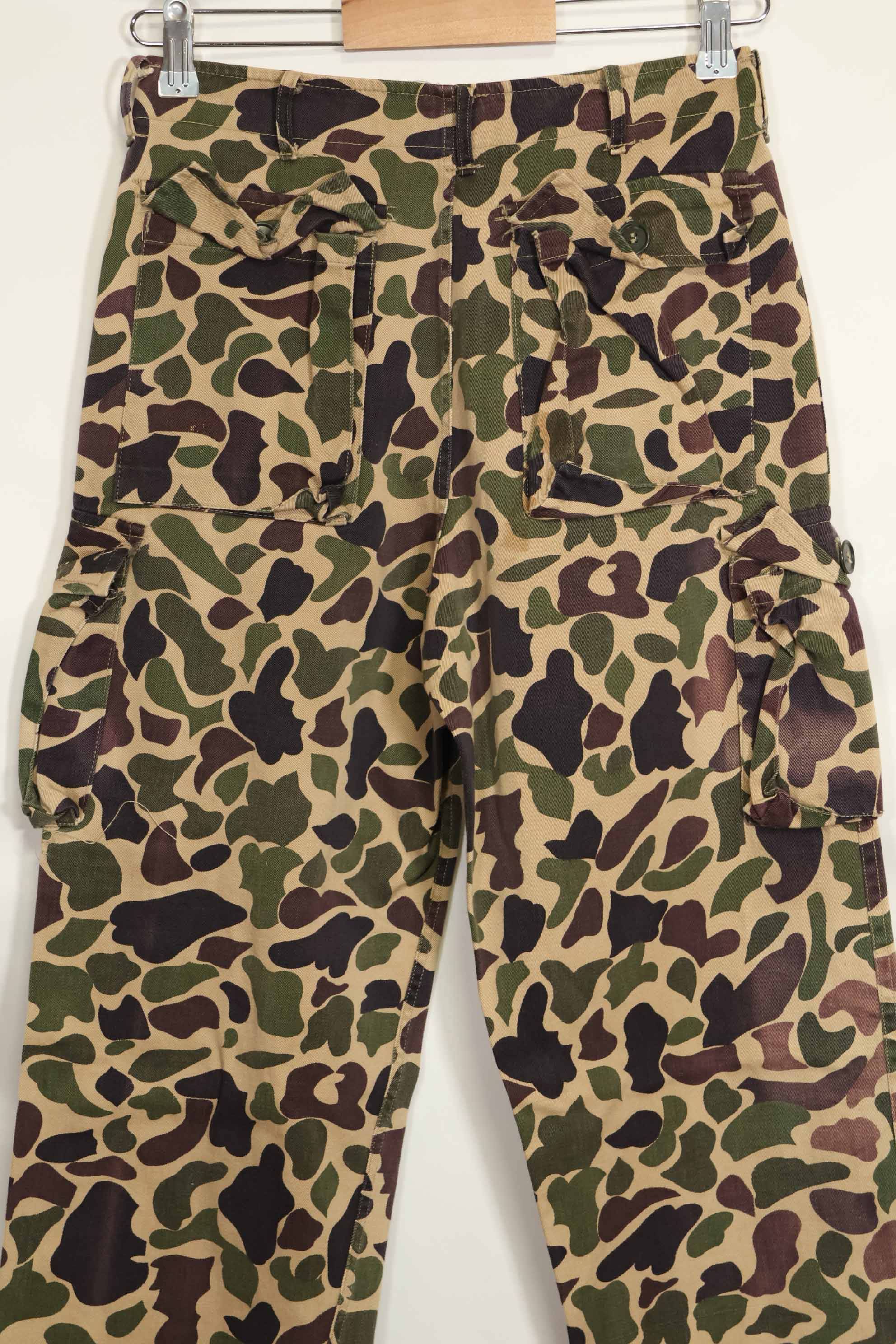 1960s CIDG Beogum camouflage pants, locally made, frogskin camouflage, used.