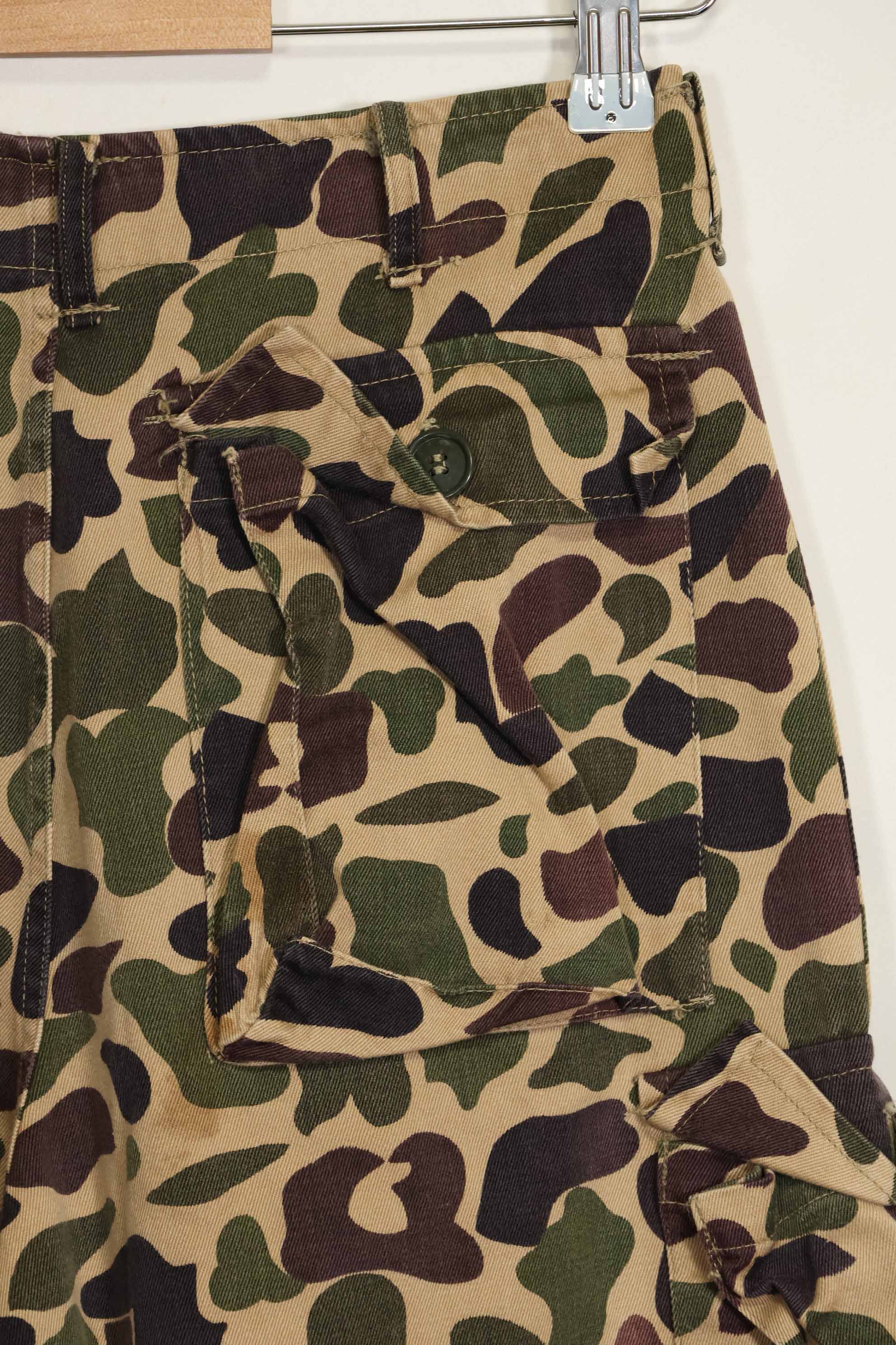 1960s CIDG Beogum camouflage pants, locally made, frogskin camouflage, used.