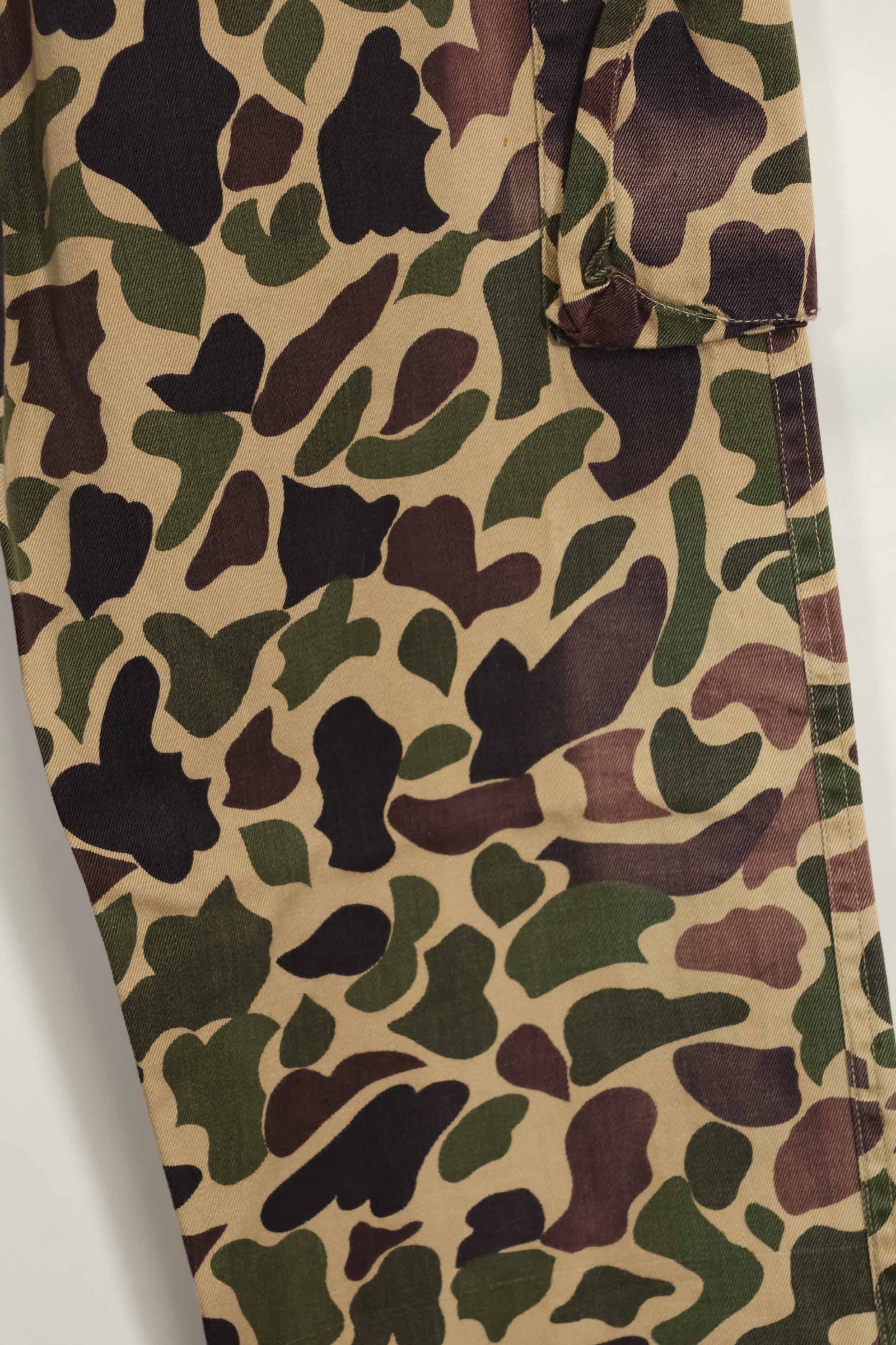 1960s CIDG Beogum camouflage pants, locally made, frogskin camouflage, used.