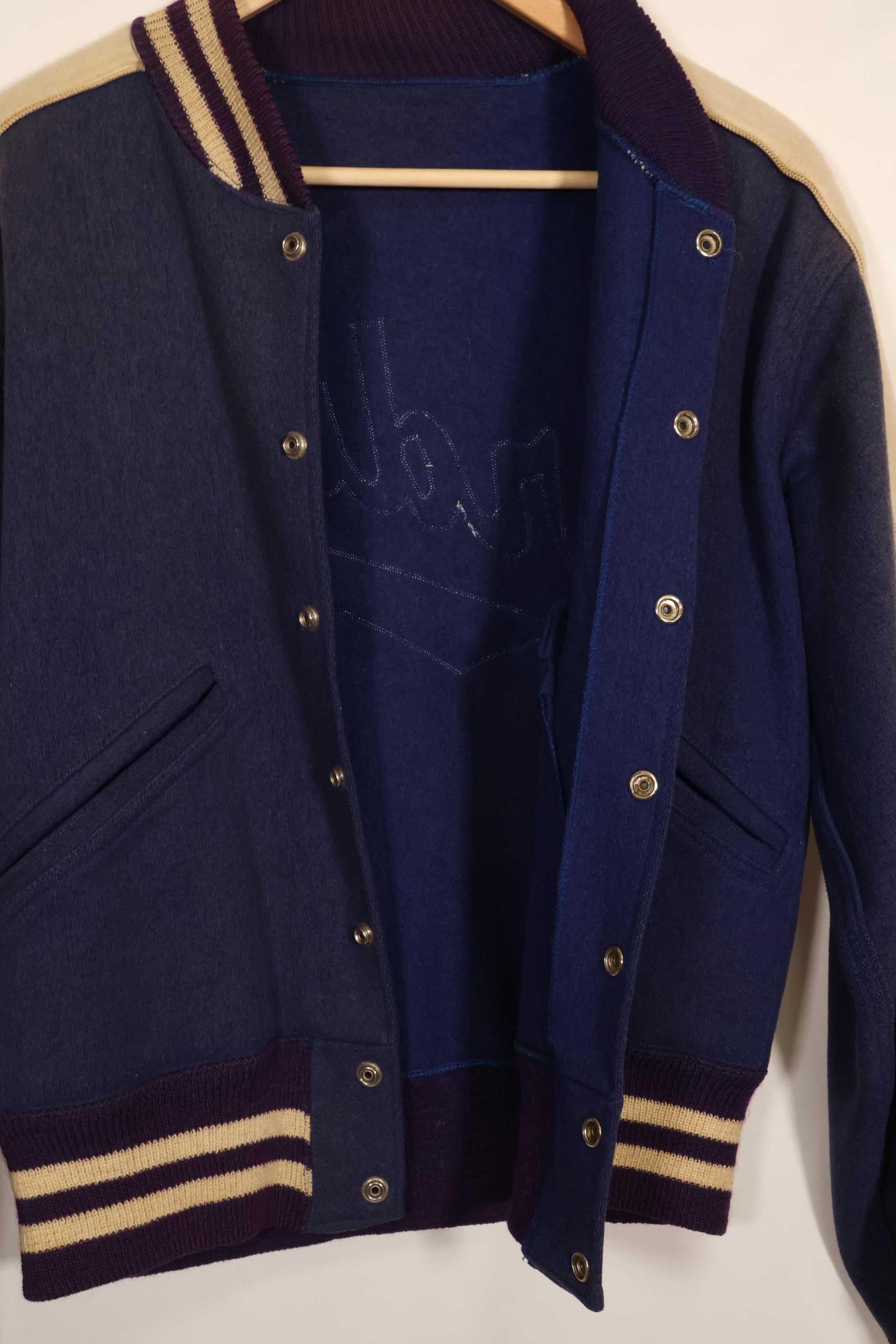 Estimated late 1940s-50s US Army pilot's personal stadium jacket, used, Erding Air Force Base.