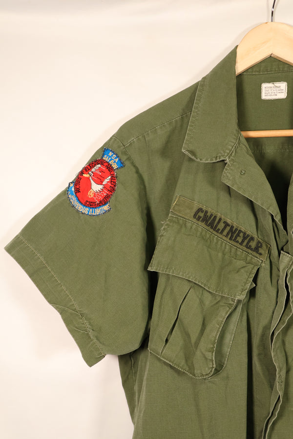 1968 Contract, M-R, 4th Model Jungle Fatigue Jacket, USN, Short-Sleeve Custom, Used