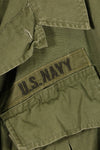 1968 Contract, M-R, 4th Model Jungle Fatigue Jacket, USN, Short-Sleeve Custom, Used