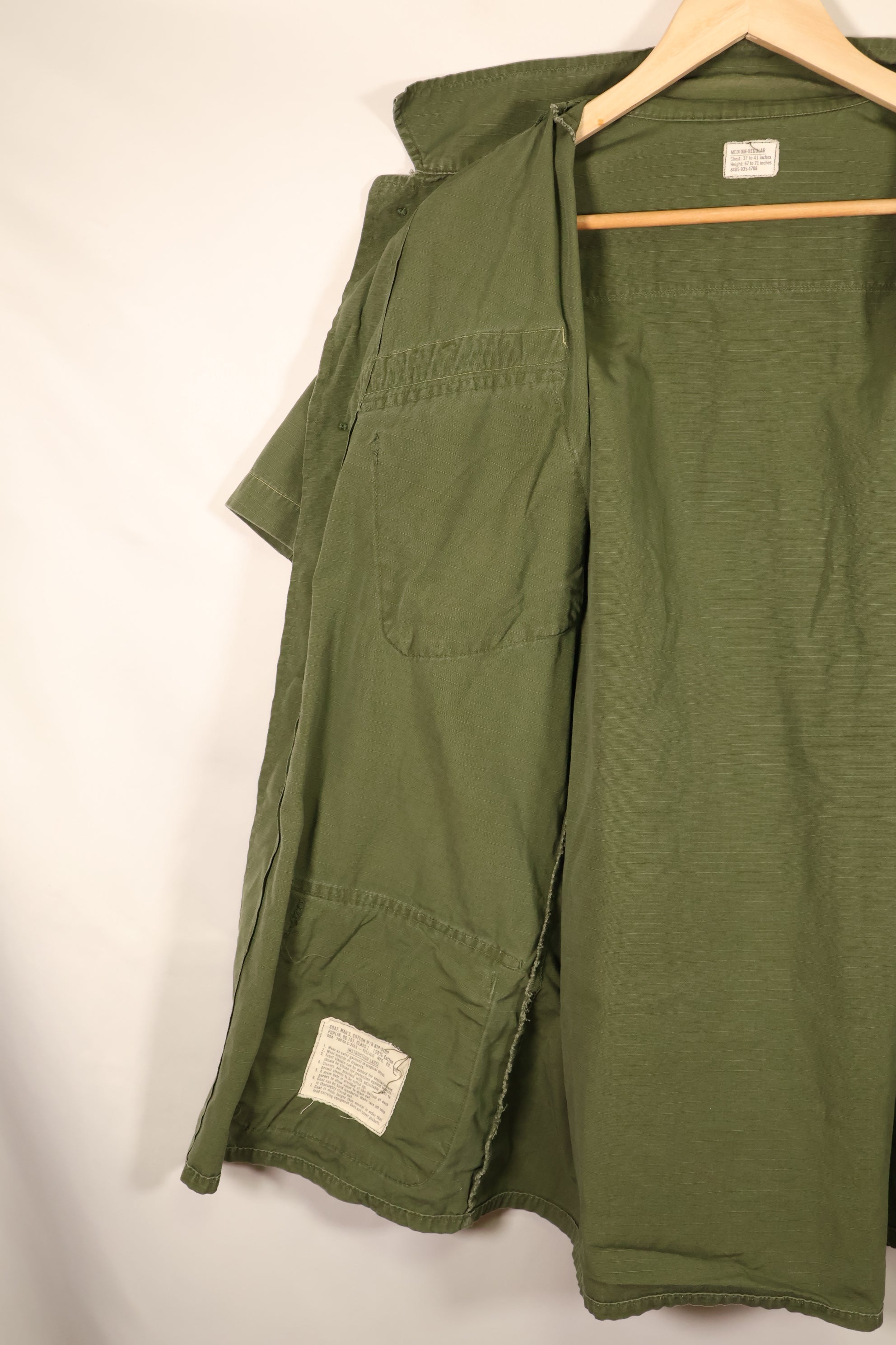 1968 Contract, M-R, 4th Model Jungle Fatigue Jacket, USN, Short-Sleeve Custom, Used