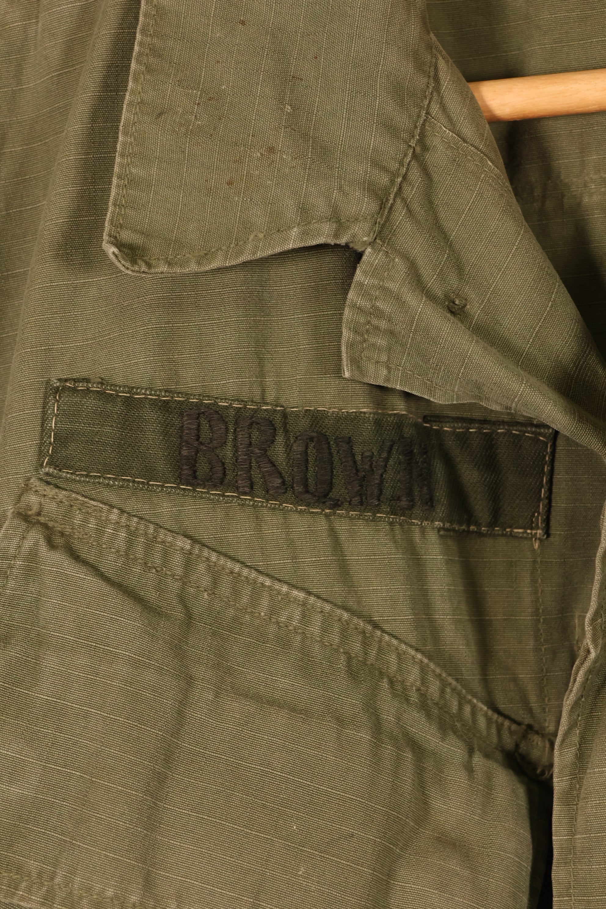 1968 Contract S-L 4th Model Ripstop Jungle Fatigue Jacket with Patches, Used