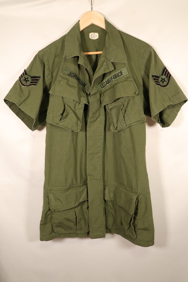Contract 1969, S-L, มีร่องรอยการใช้งานที่บริเวณชื่อ Taylor, แจ็กเก็ตสนามแบบที่ 4 (Jungle Fatigue Jacket), USAF, แขนสั้น, ปรับแต่งตามสั่ง, มือสอง