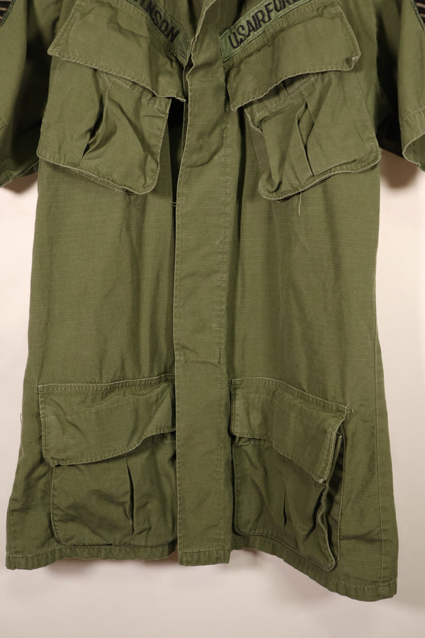 Contract 1969, S-L, มีร่องรอยการใช้งานที่บริเวณชื่อ Taylor, แจ็กเก็ตสนามแบบที่ 4 (Jungle Fatigue Jacket), USAF, แขนสั้น, ปรับแต่งตามสั่ง, มือสอง