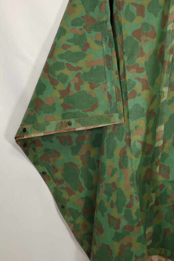 実物　1944年製　USMC フロッグスキン迷彩　ゴム引き　レインポンチョ　状態良い　中古品