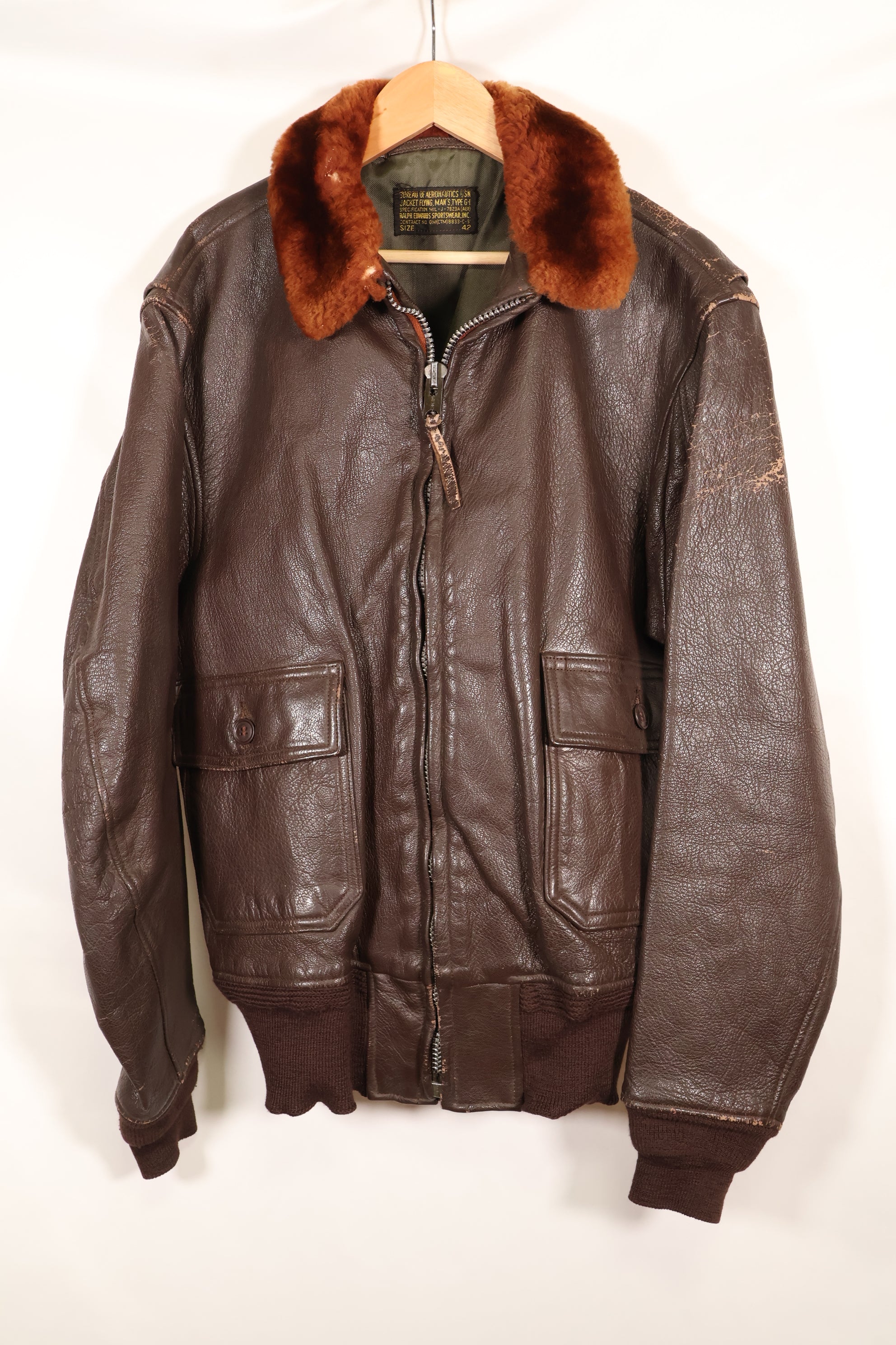 ล็อตต้นยุค 1960 ขนาด 42 G-1 โซนอินเตอร์มีเดียท แจ็คเก็ตบิน มือสอง