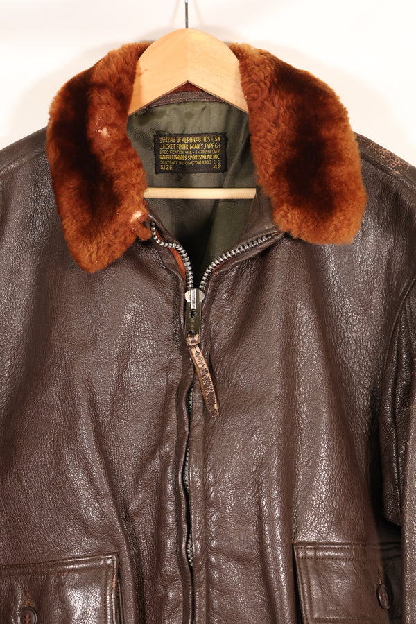 ล็อตต้นยุค 1960 ขนาด 42 G-1 โซนอินเตอร์มีเดียท แจ็คเก็ตบิน มือสอง