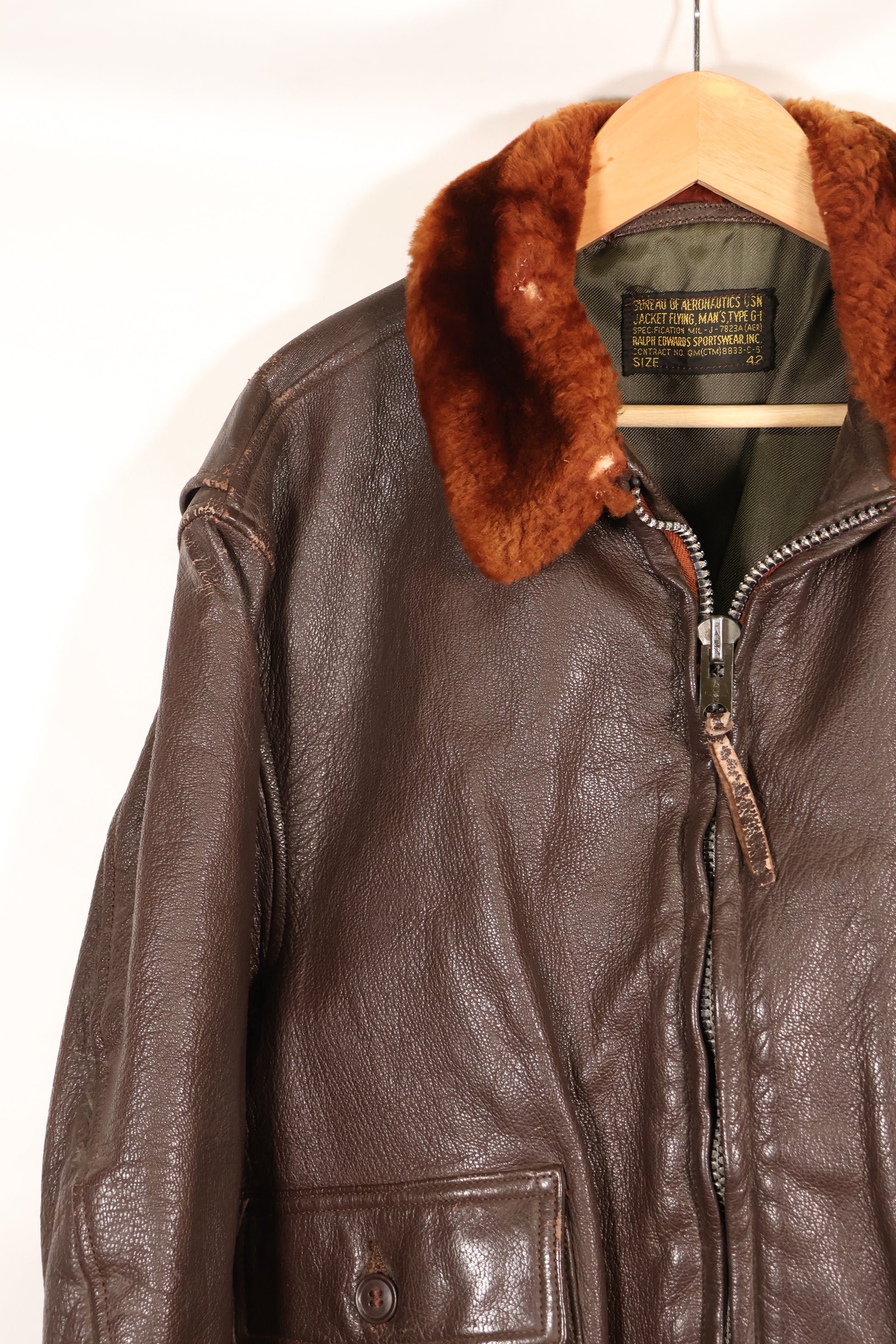 ล็อตต้นยุค 1960 ขนาด 42 G-1 โซนอินเตอร์มีเดียท แจ็คเก็ตบิน มือสอง