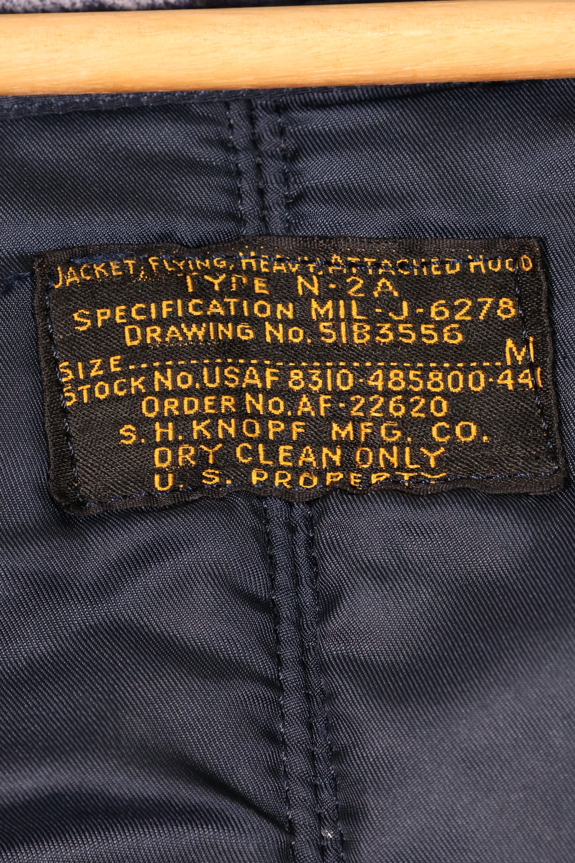 ทศวรรษ 1950, ขนาด MEDIUM, กองทัพอากาศสหรัฐอเมริกา (USAF), แจ็กเก็ตบิน N2-A, สภาพดี, มือสอง