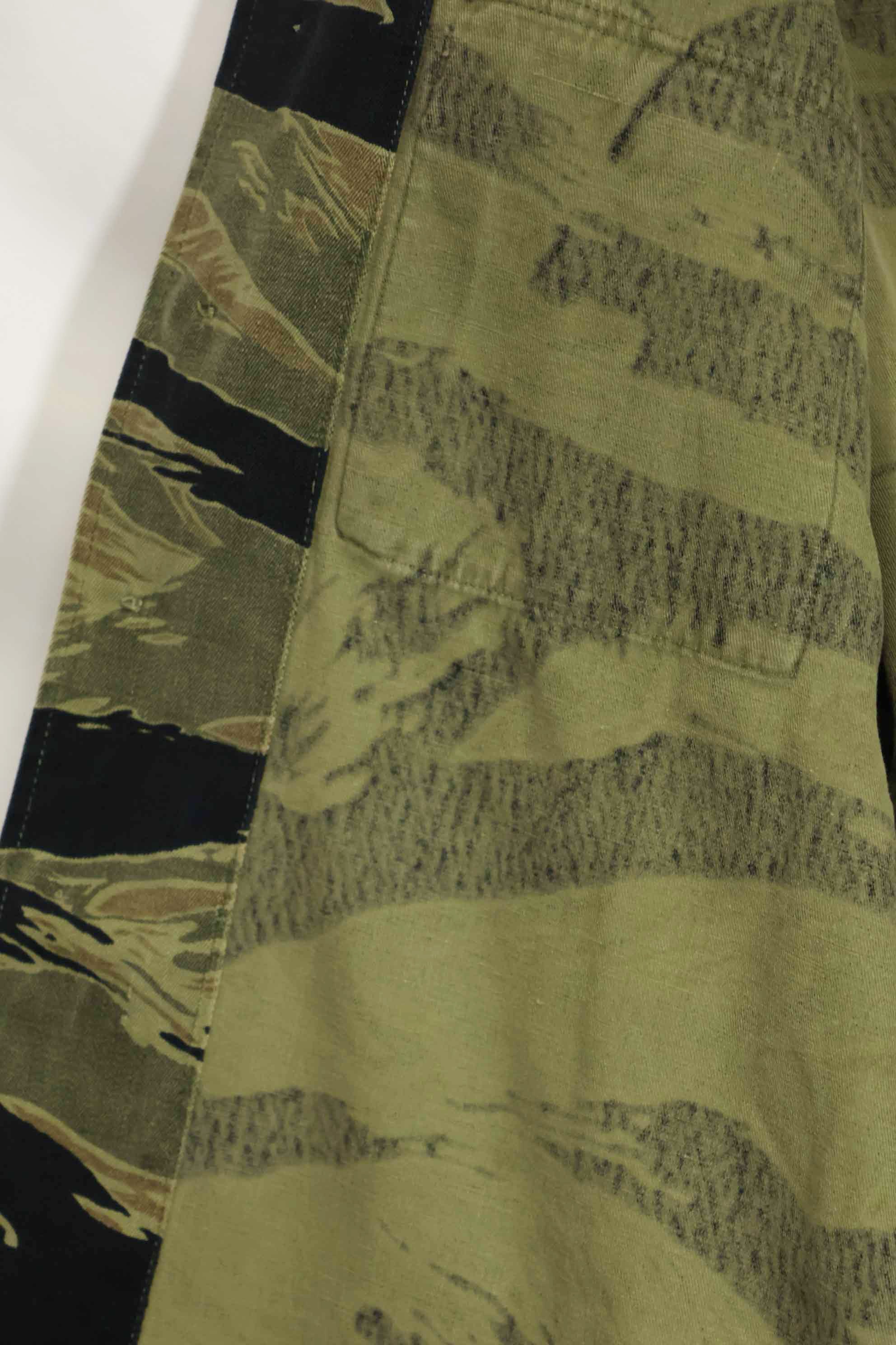 1960s Fat Tiger Tiger Stripe Shirt Asian Cut Used