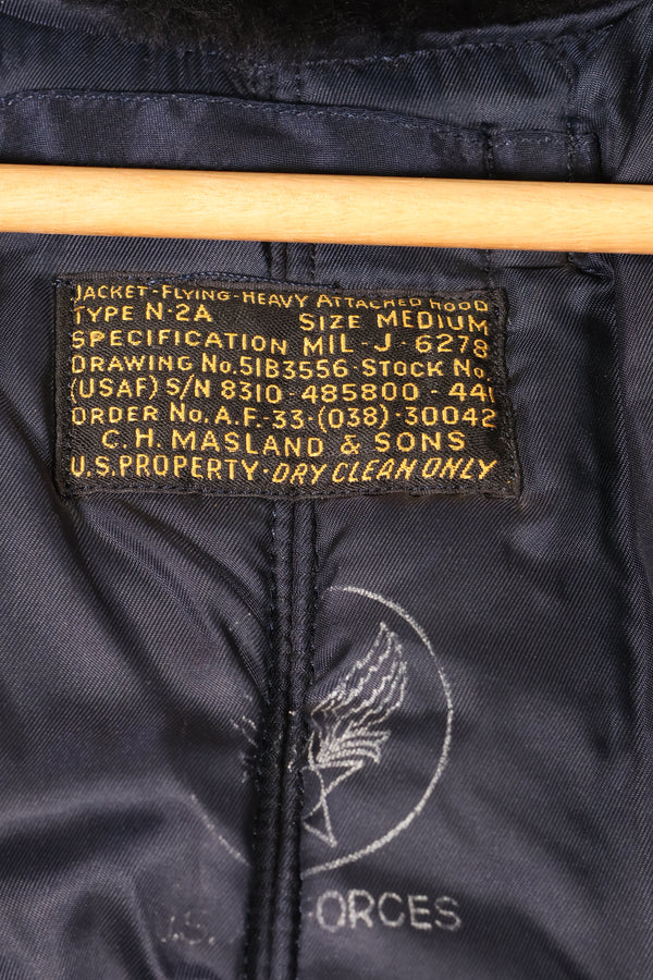 ทศวรรษ 1950, ขนาด MEDIUM, กองทัพอากาศสหรัฐอเมริกา (USAF), แจ็กเก็ตบิน N2-A, แบบทนทาน, สภาพดี, มือสอง