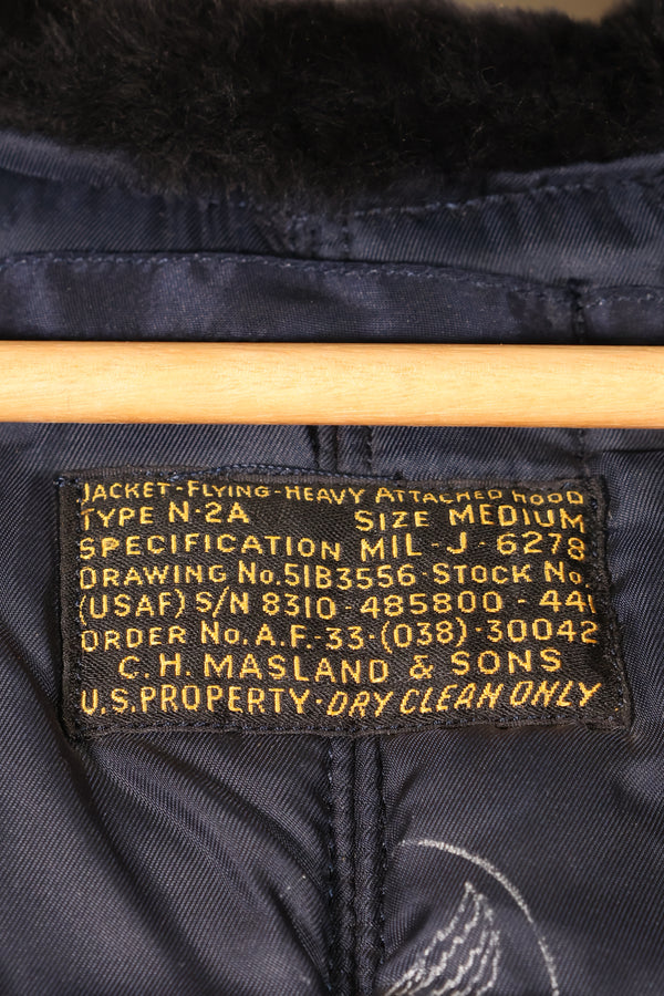 ทศวรรษ 1950, ขนาด MEDIUM, กองทัพอากาศสหรัฐอเมริกา (USAF), แจ็กเก็ตบิน N2-A, แบบทนทาน, สภาพดี, มือสอง