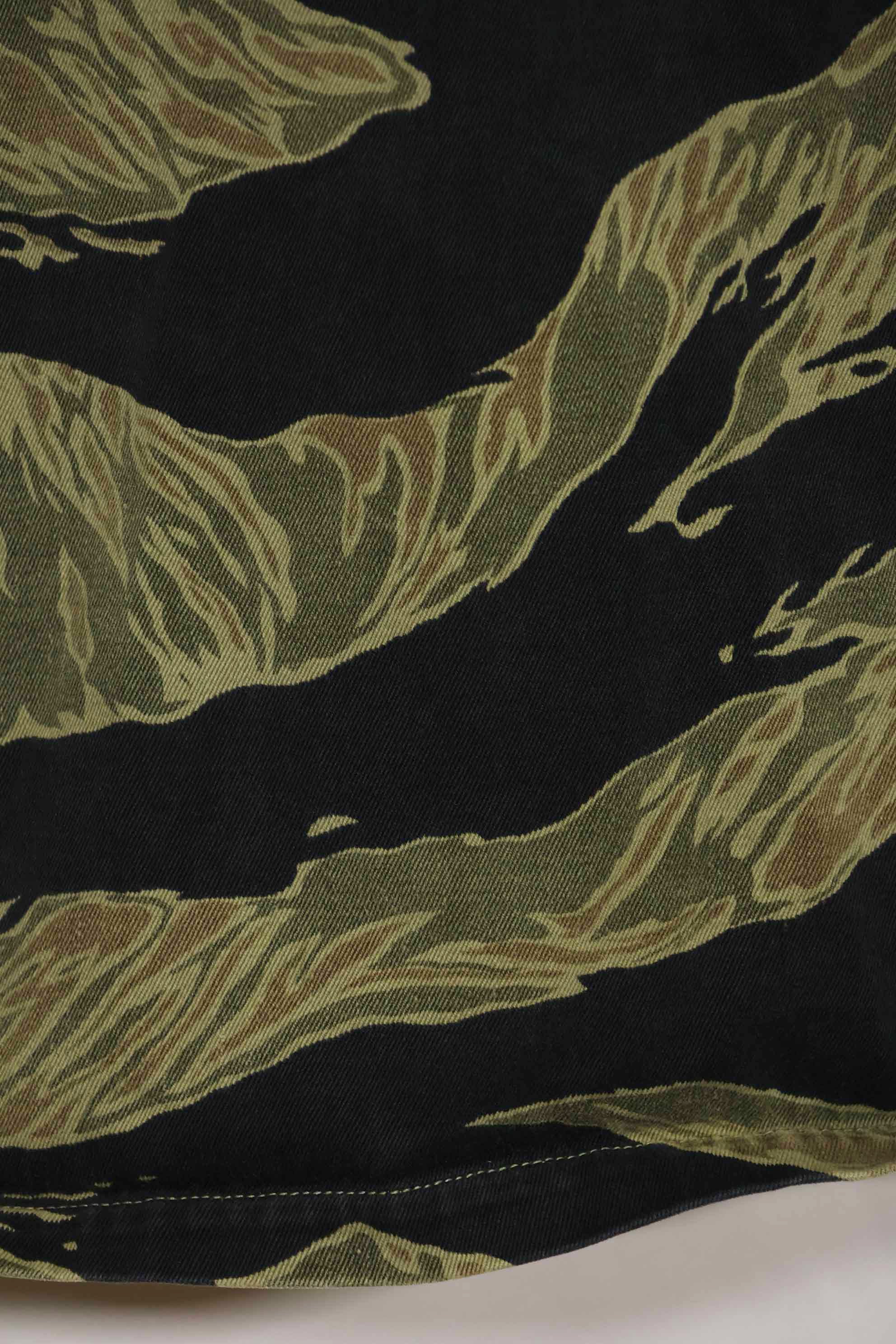 1960s Fat Tiger Tiger Stripe Shirt Asian Cut Used