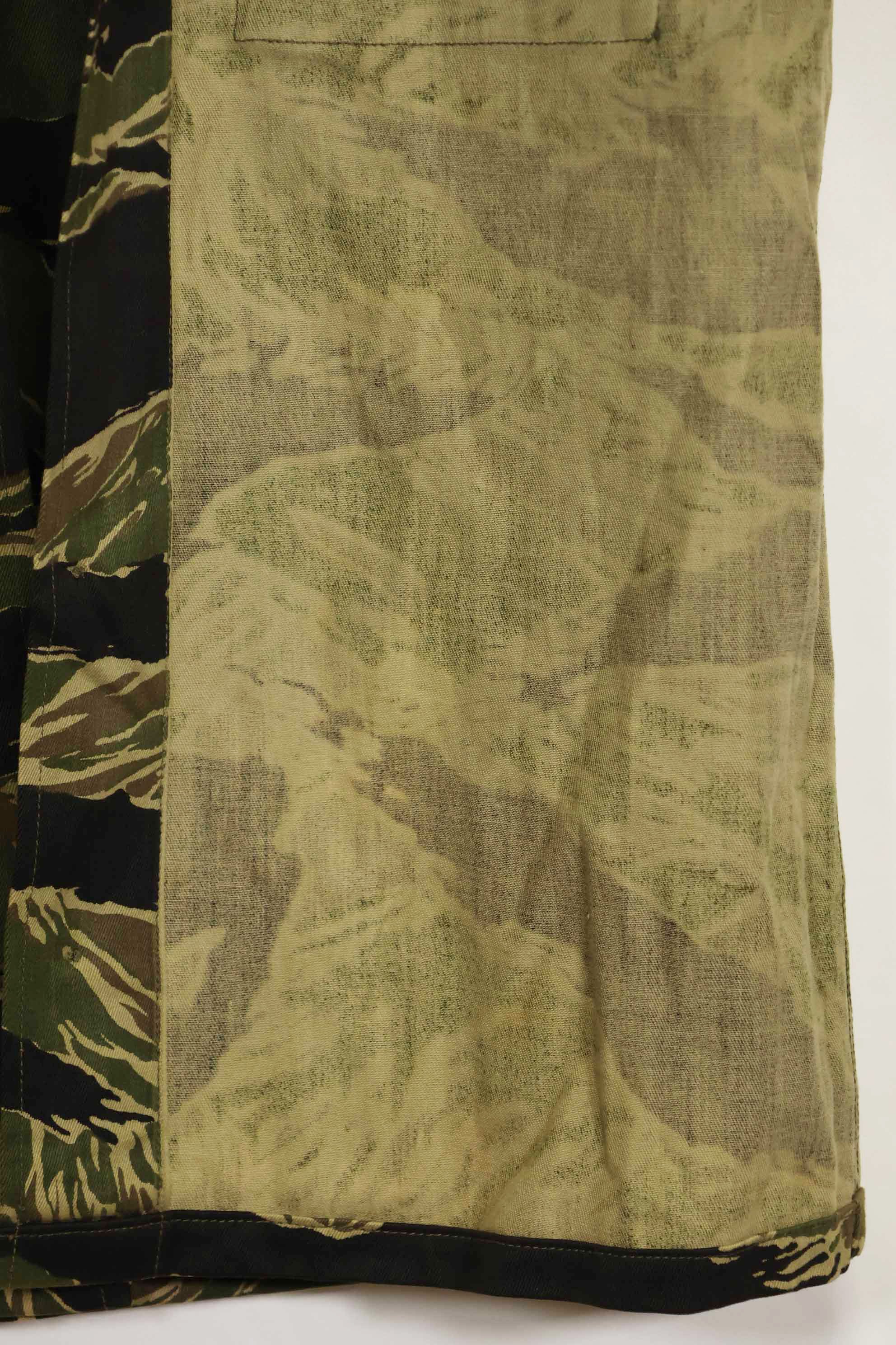 1960s Deadstock Okinawa Tiger Tiger Stripe Shirt Asian Cut
