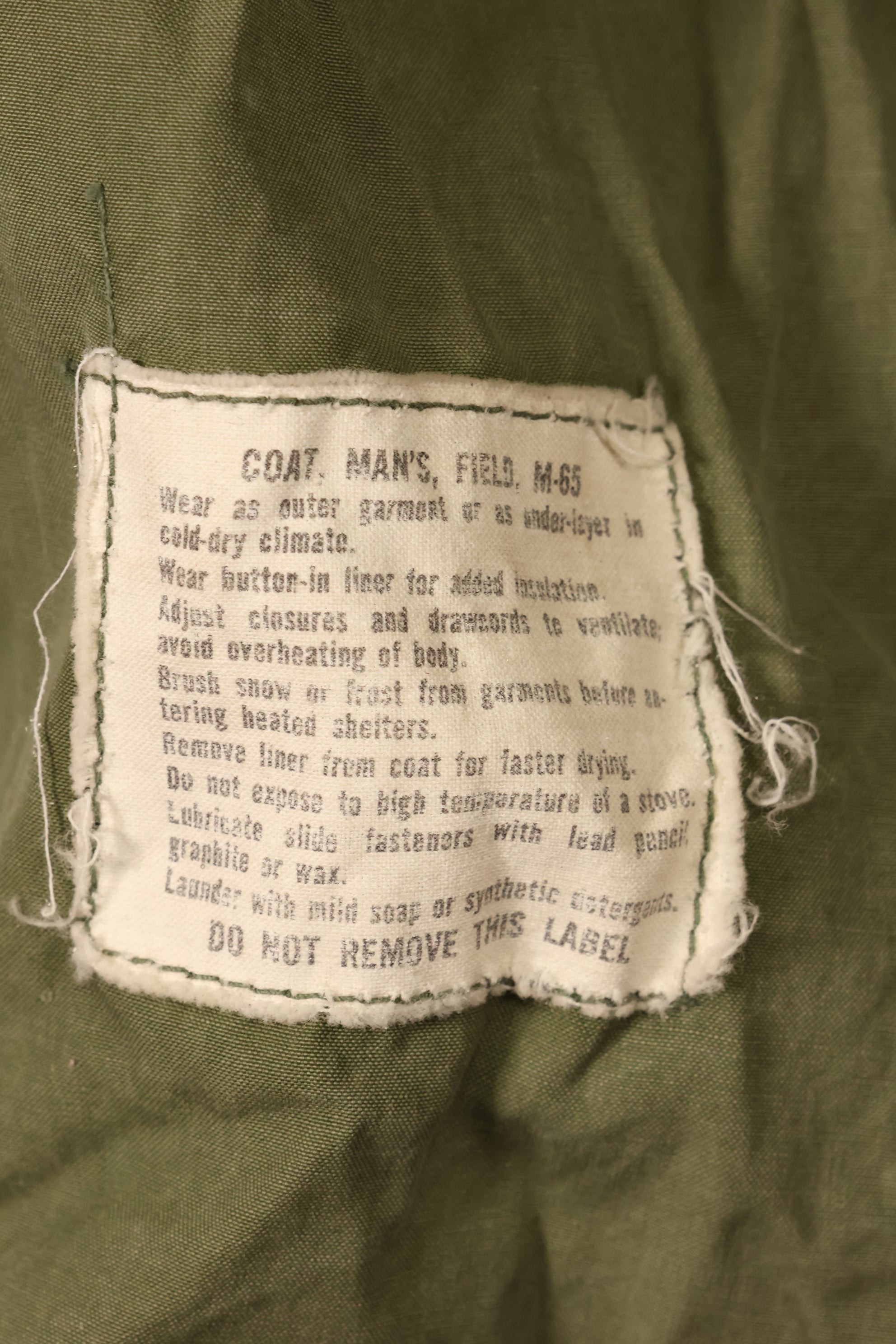 1970 Contract M-R 2nd Model M65 Field Jacket, Original Tape Attached, Used