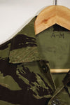 1960s Classic Pattern Tiger Stripe Shirt Asian Cut Used