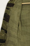 1960s Classic Pattern Tiger Stripe Shirt Asian Cut Used