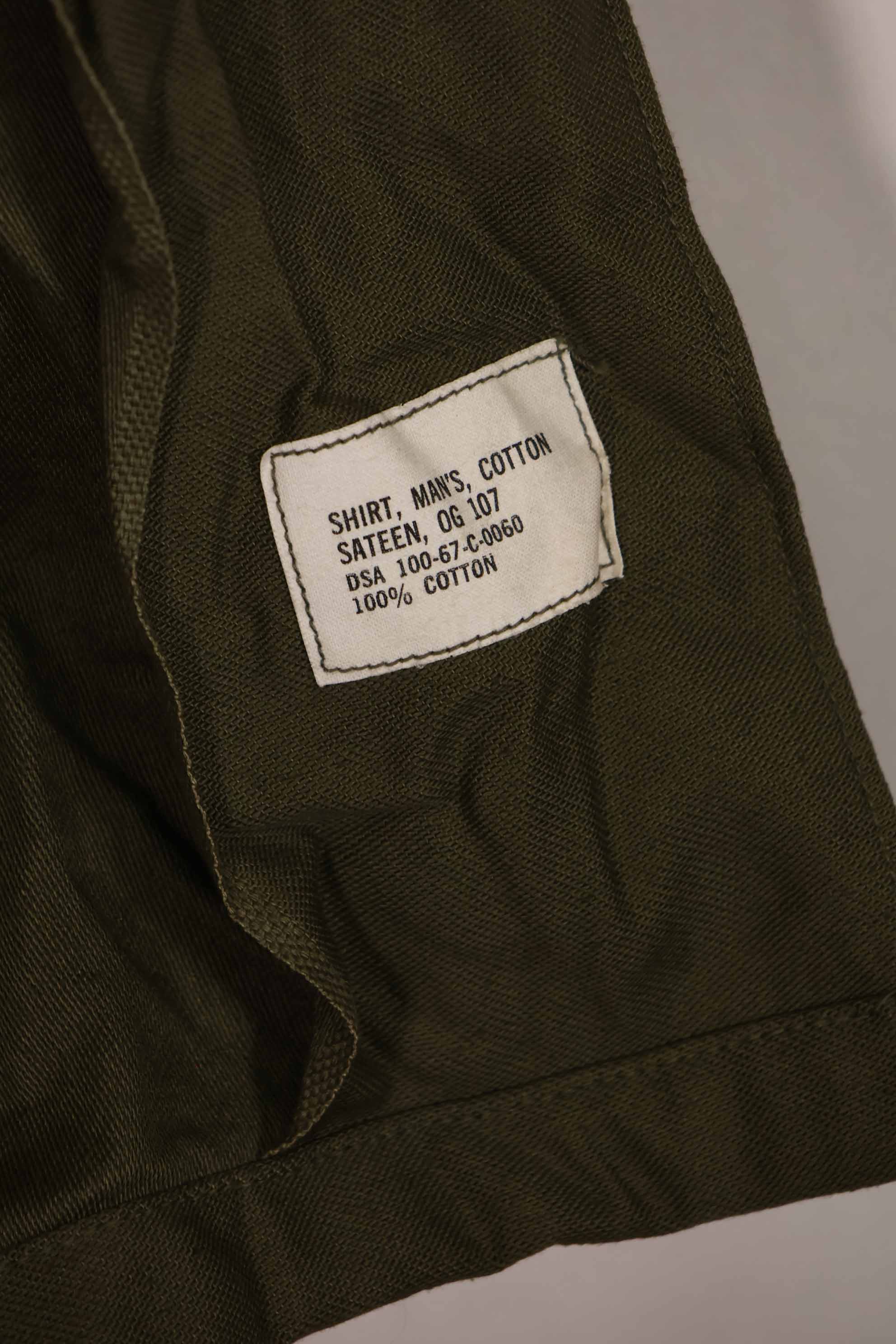 Real 1967 U.S. Army OG-107 utility shirt, almost unused, B