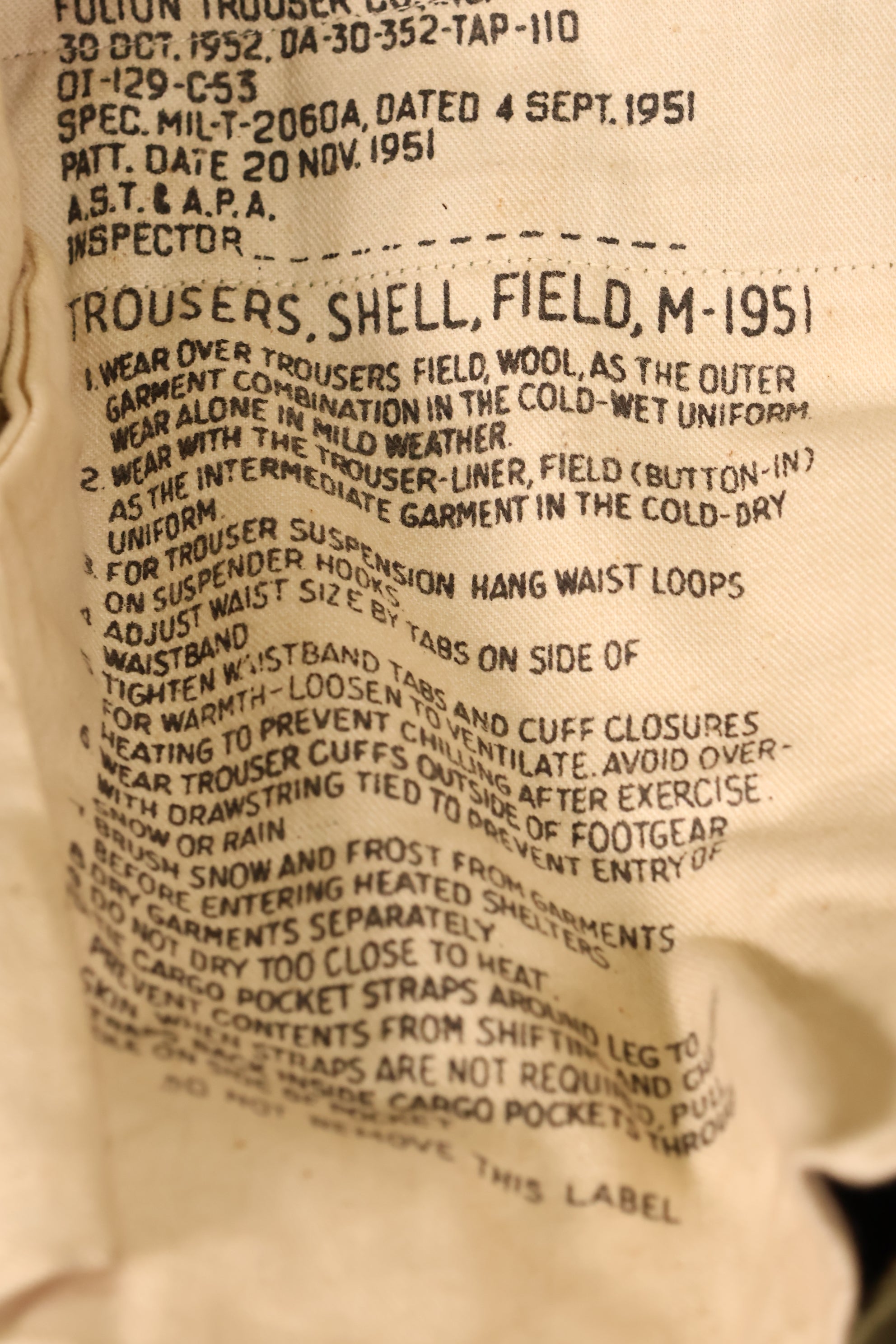 สัญญาปี 1951, M-R, กองทัพสหรัฐฯ, กางเกงสนาม M-1951, กางเกง M51, แทบไม่ได้ใช้เลย　