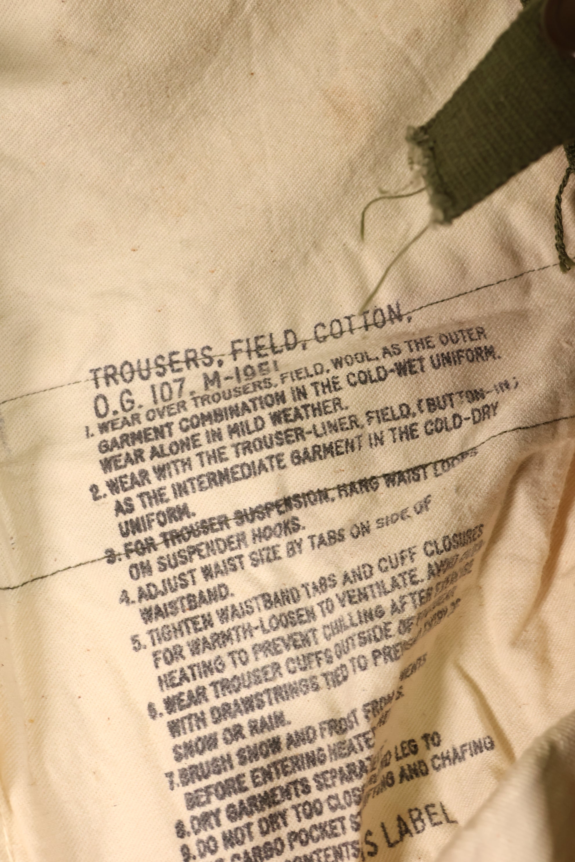 1952 Contract, M-L, U.S. Military, M-1951 Field Pants, M51 Pants, Used