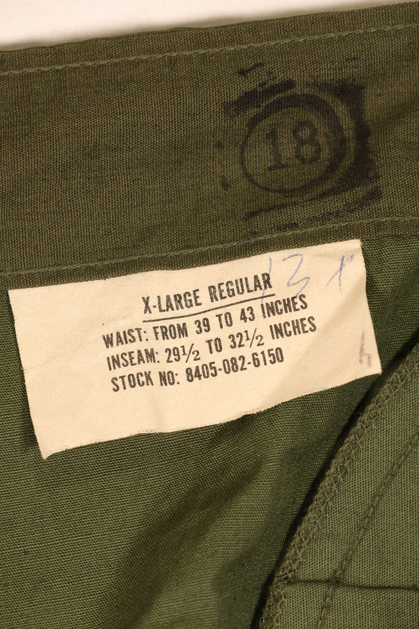 1967    สินค้าใหม่จากคลัง    X-L-R    กางเกงทหารแบบ Jungle Fatigue รุ่นที่ 3    ไม่มีรอยขาด    สภาพดี