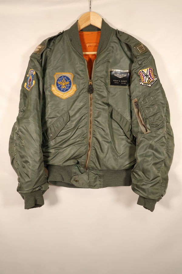 สัญญาปี 1960, ขนาด MEDIUM, กองทัพอากาศสหรัฐอเมริกา (USAF), แจ็กเก็ตบิน L-2B, พร้อมตราติดตัวต้นฉบับ, มือสอง