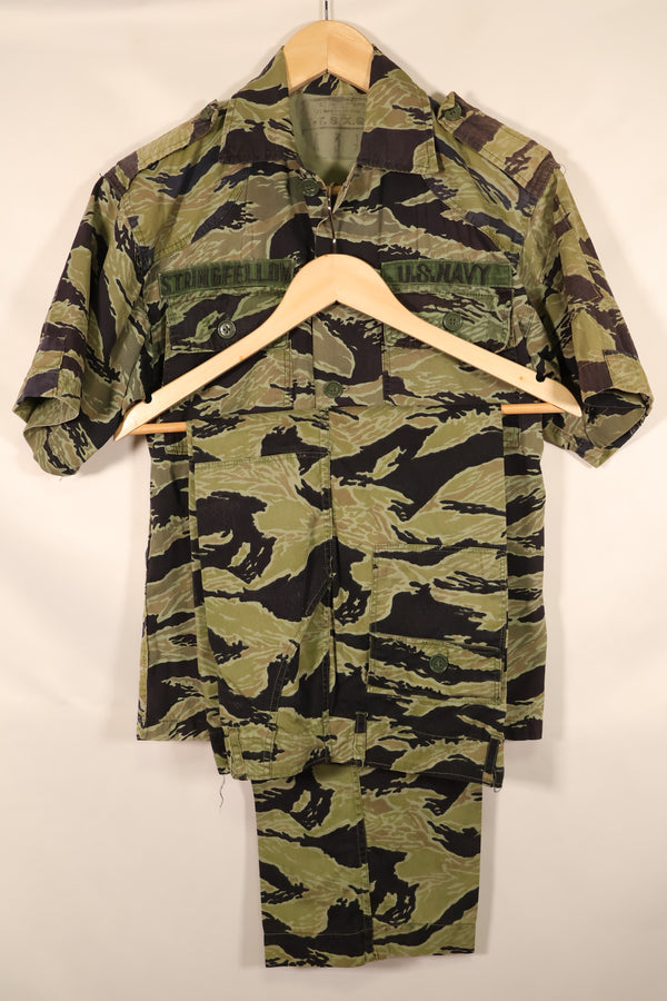 1970, Estimated Size S–M, U.S. Navy Military Advisory Group, Advisor, VNMC 4th Tiger Stripe Set, Used