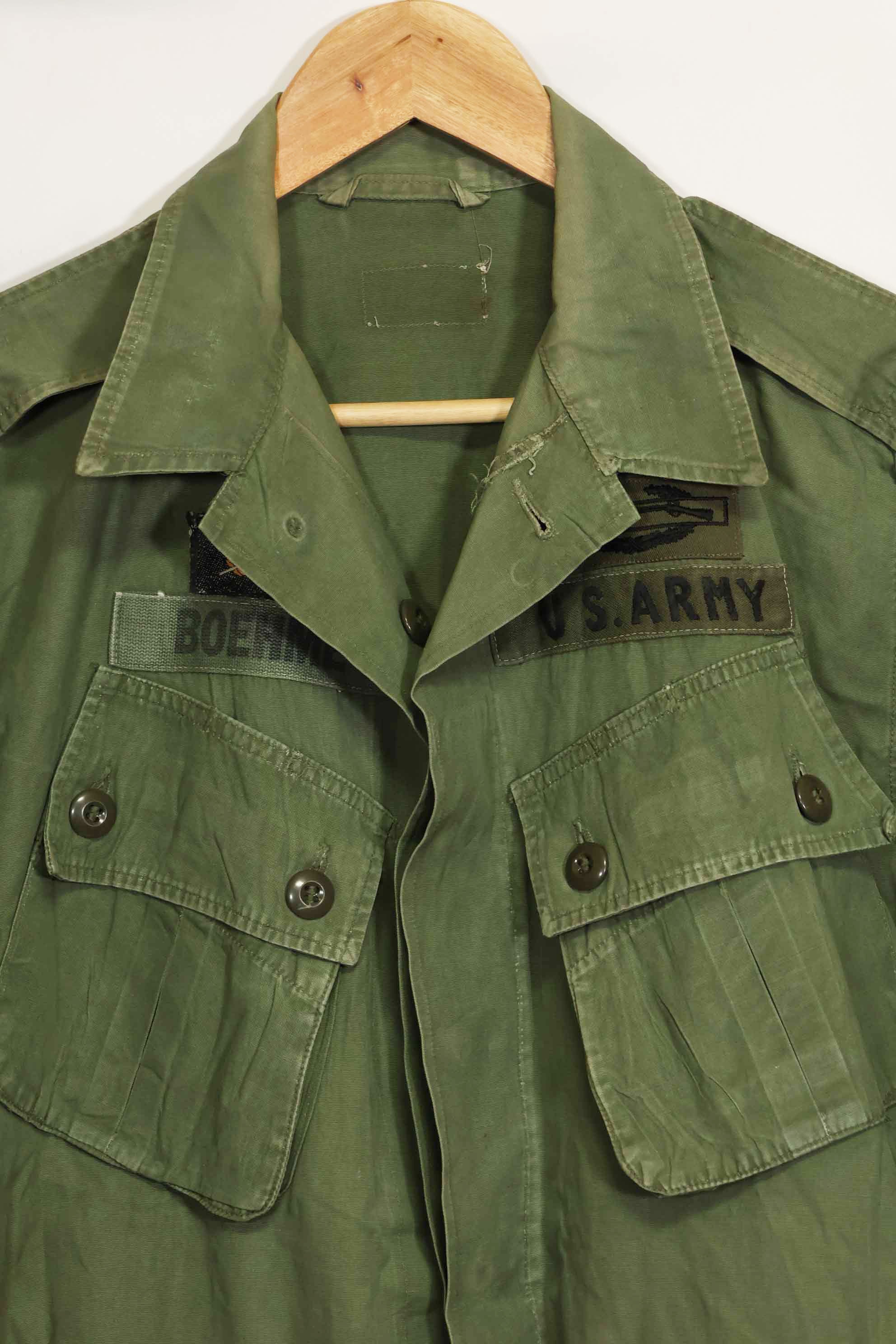 1963年契約　1st Model ジャングルファティーグ　ジャケット　ラベルなし　パッチ後付け　中古品