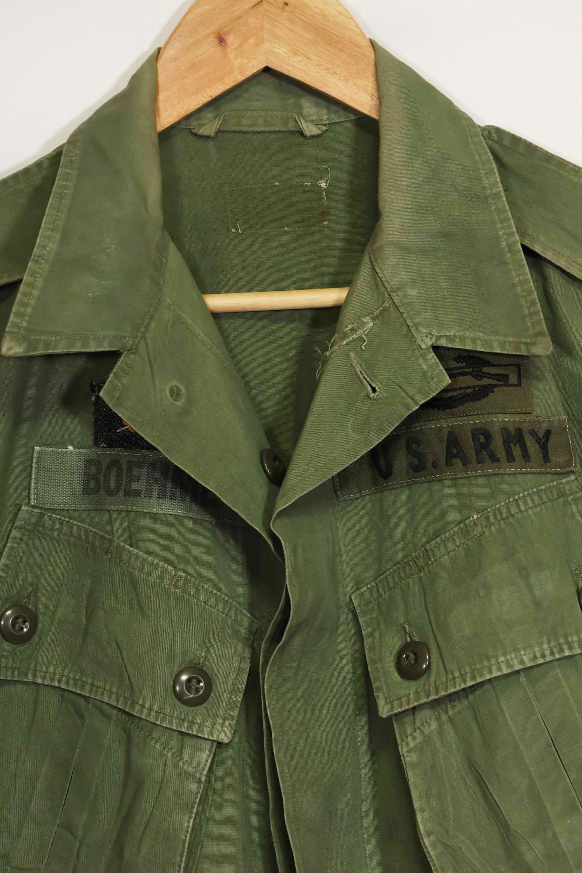 1963年契約　1st Model ジャングルファティーグ　ジャケット　ラベルなし　パッチ後付け　中古品