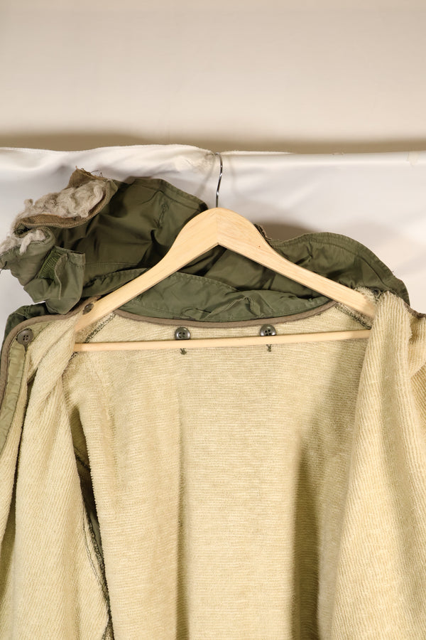 ยุคผสม สัญญากับเชลล์ปี 1972 S-R M65 เสื้อฮู้ดฟิลด์ ชุด M51 พร้อมซับใน มือสอง E