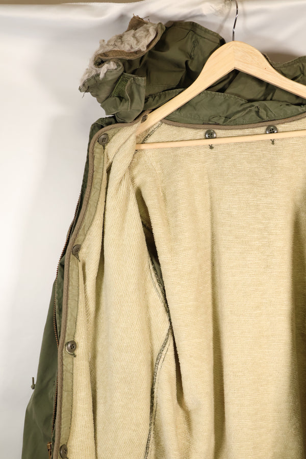 ยุคผสม สัญญากับเชลล์ปี 1972 S-R M65 เสื้อฮู้ดฟิลด์ ชุด M51 พร้อมซับใน มือสอง E