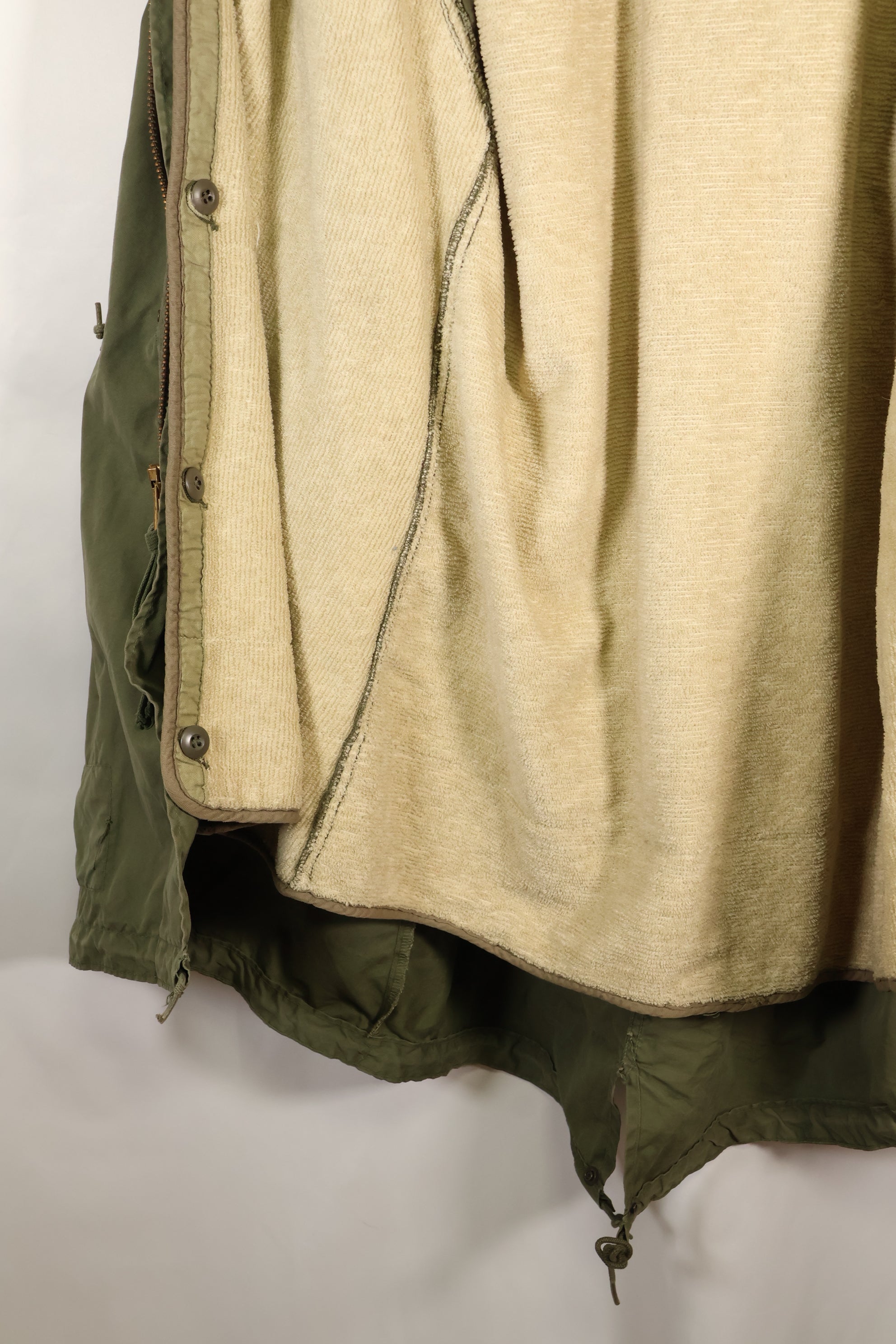 ยุคผสม สัญญากับเชลล์ปี 1972 S-R M65 เสื้อฮู้ดฟิลด์ ชุด M51 พร้อมซับใน มือสอง E