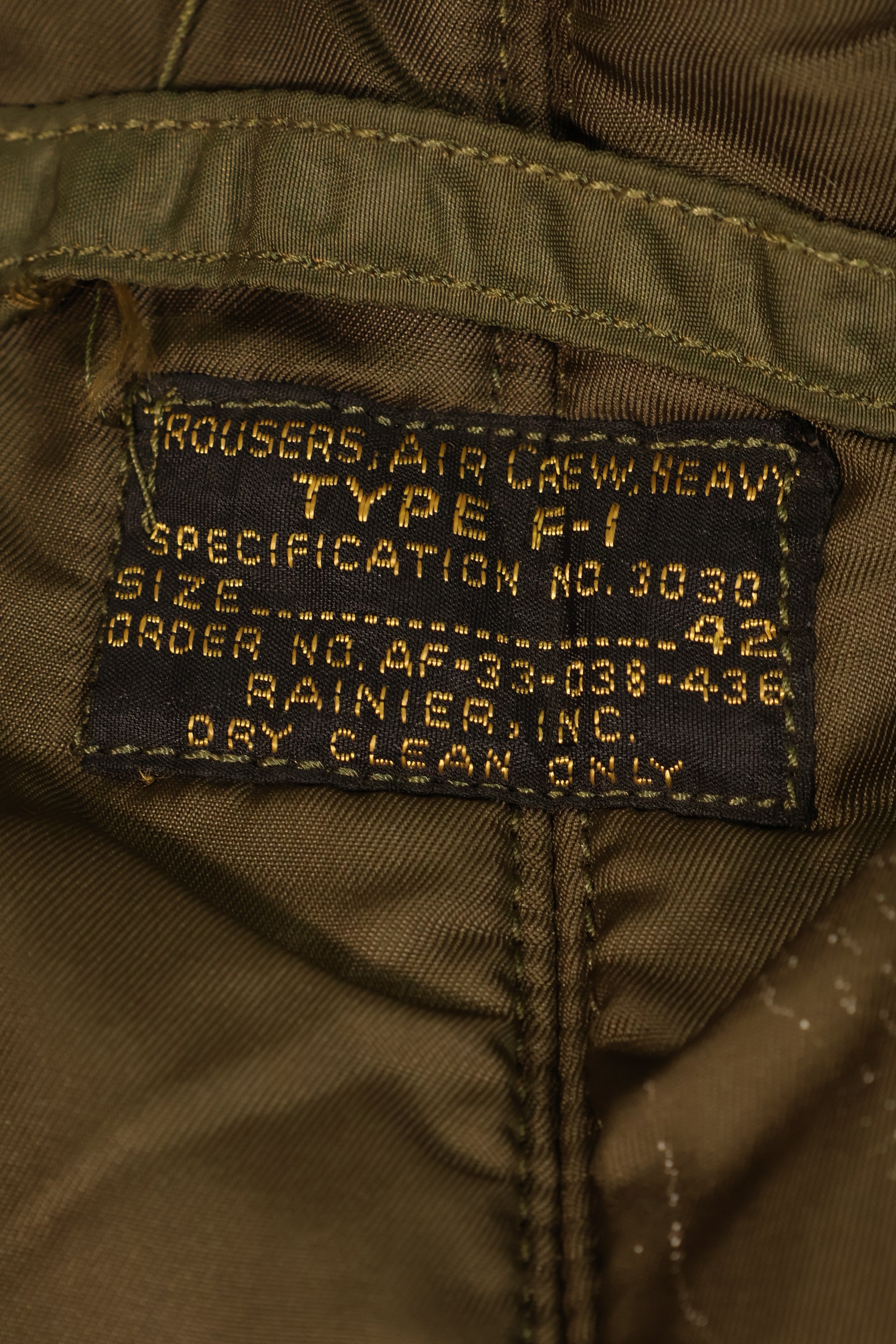 Late 1940s–Early 1950s, Size 42, U.S. Air Force (USAF), TYPE F-1 Flight Pants, Used